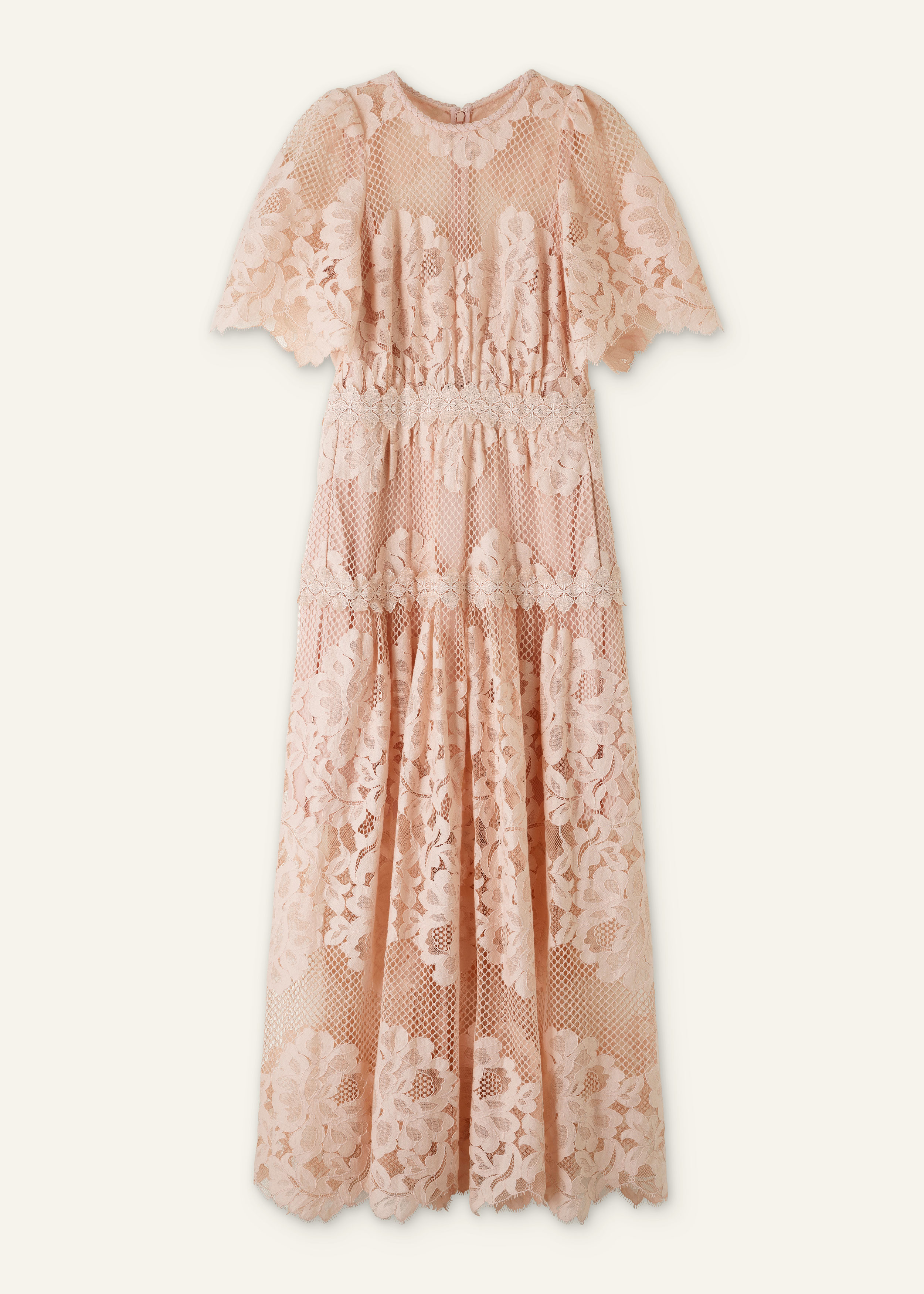 Women's Pink Graphic Floral Lace Maxi Dress | ME+EM