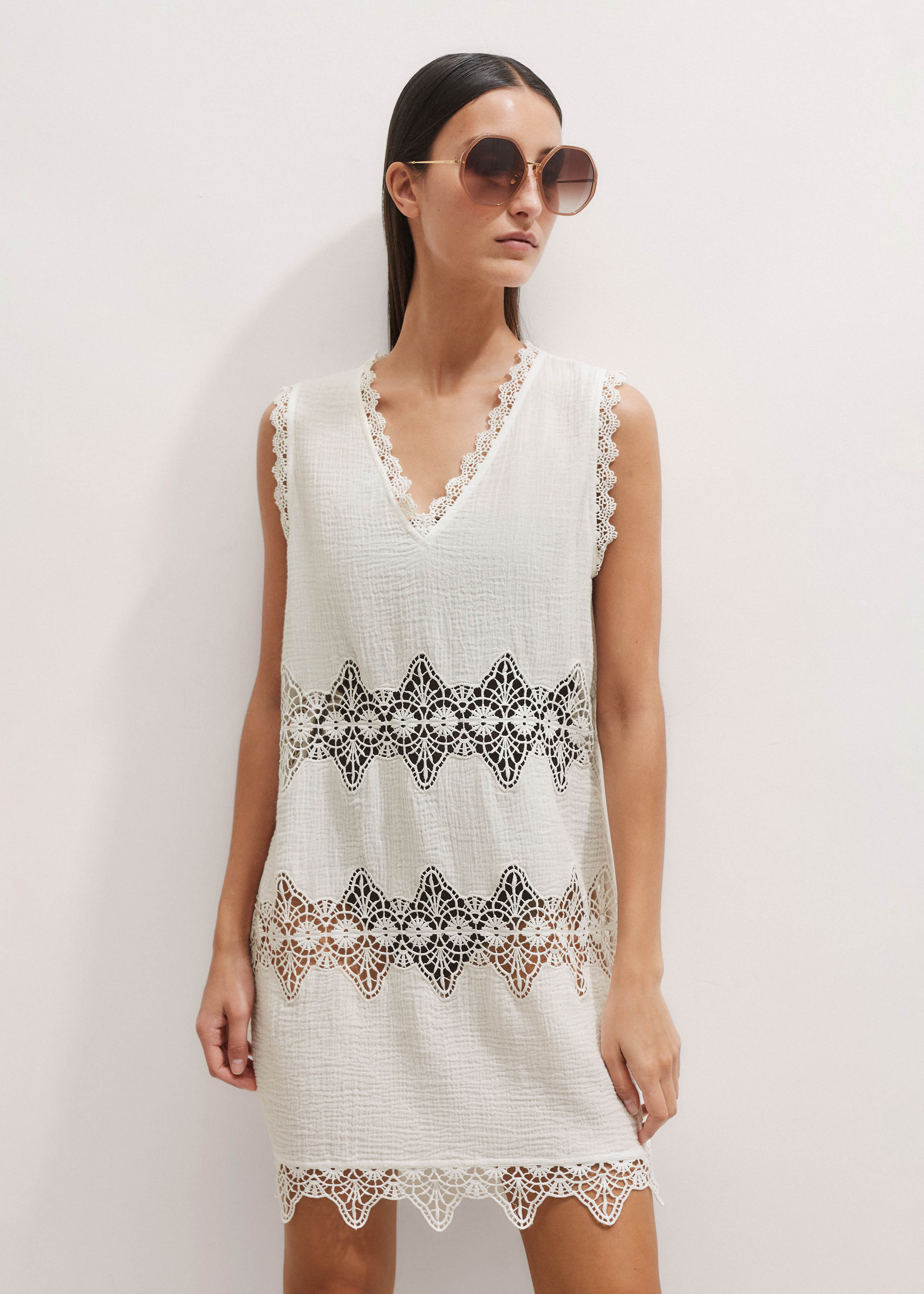 Women's White 2-Way Short Beach Dress | ME+EM Women's White 2-Way Short Beach Dress | ME+EM