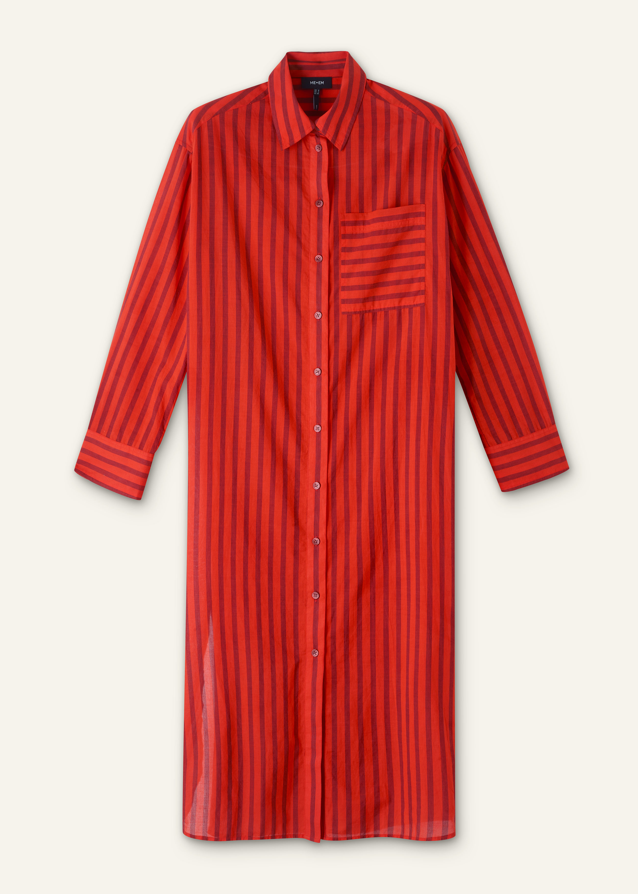 Women's Orange Beach Midi Shirt Dress | ME+EM