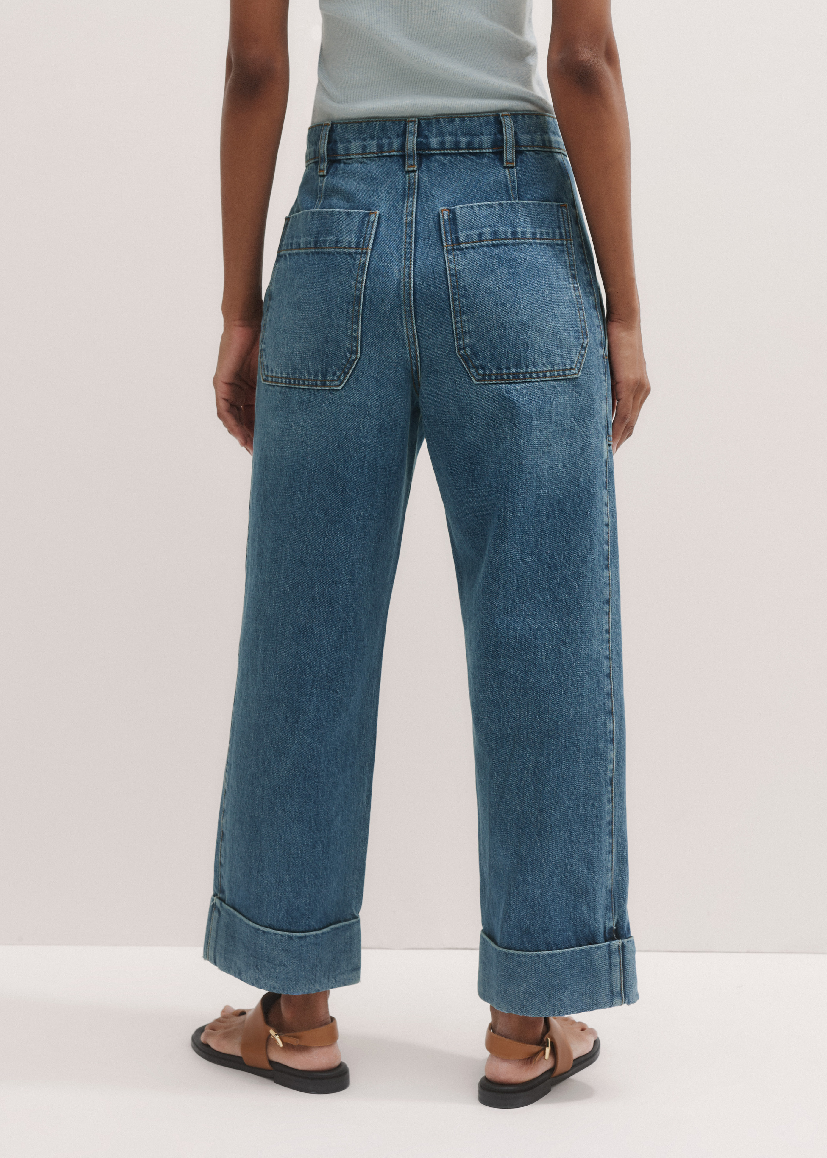 【U LAN】Side pinch tuck washed banding denim pants Side pinch tuck washed banding denim pants - ULAN | 60