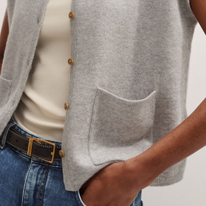 トップス maatee&sons 24aw CASHMERE RIVER vest 24aw】MAATEE&SONS(マーティーアンドサンズ)/ 鹿 BRITISH ARMY