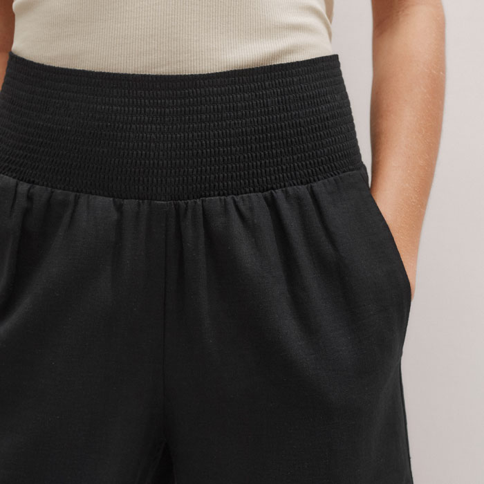 美品】Stretch Twill Shirred Waist Pants Shirred Waist Trousers