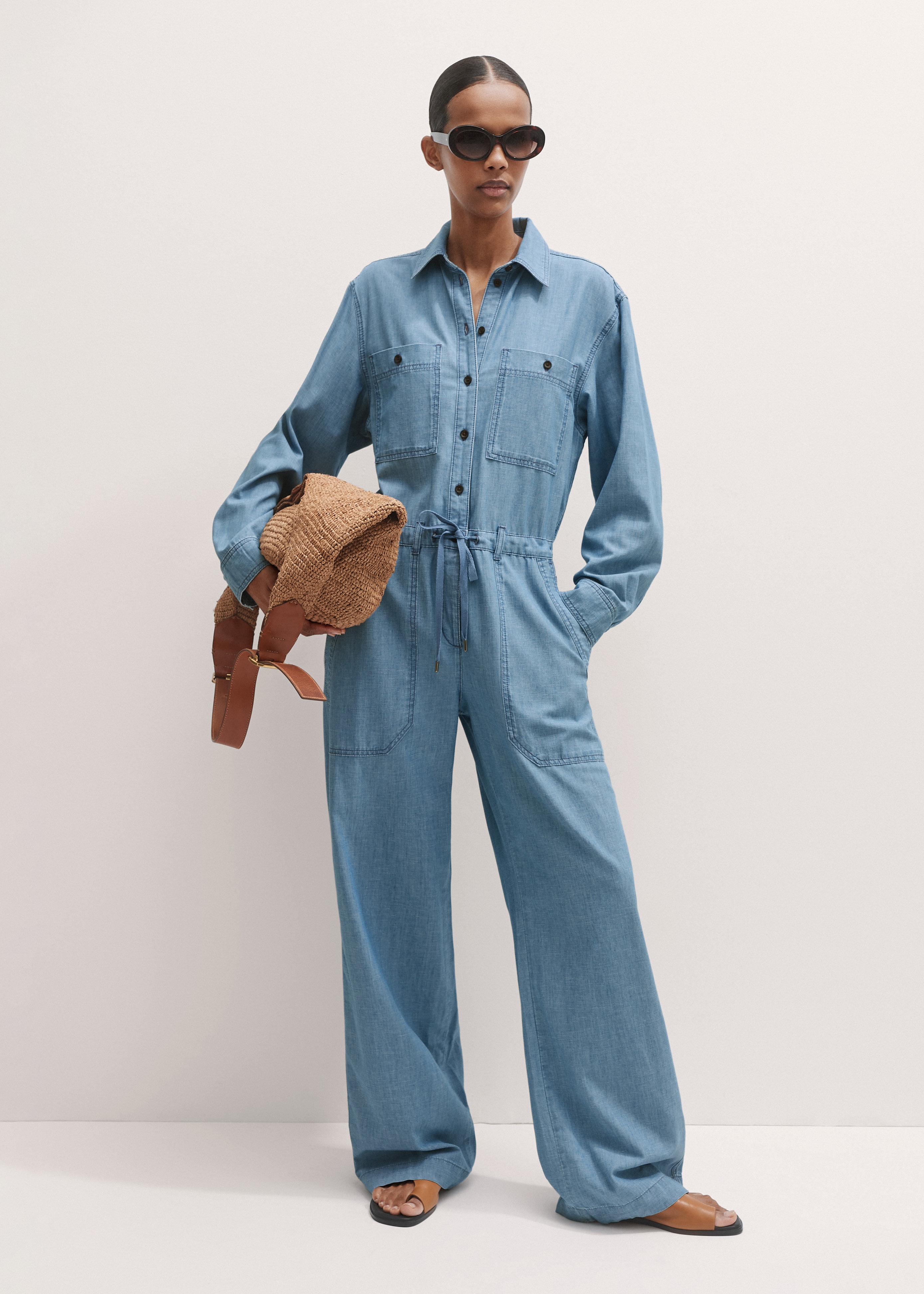 Women's Navy Sleeveless Jumpsuit + Belt | ME+EM