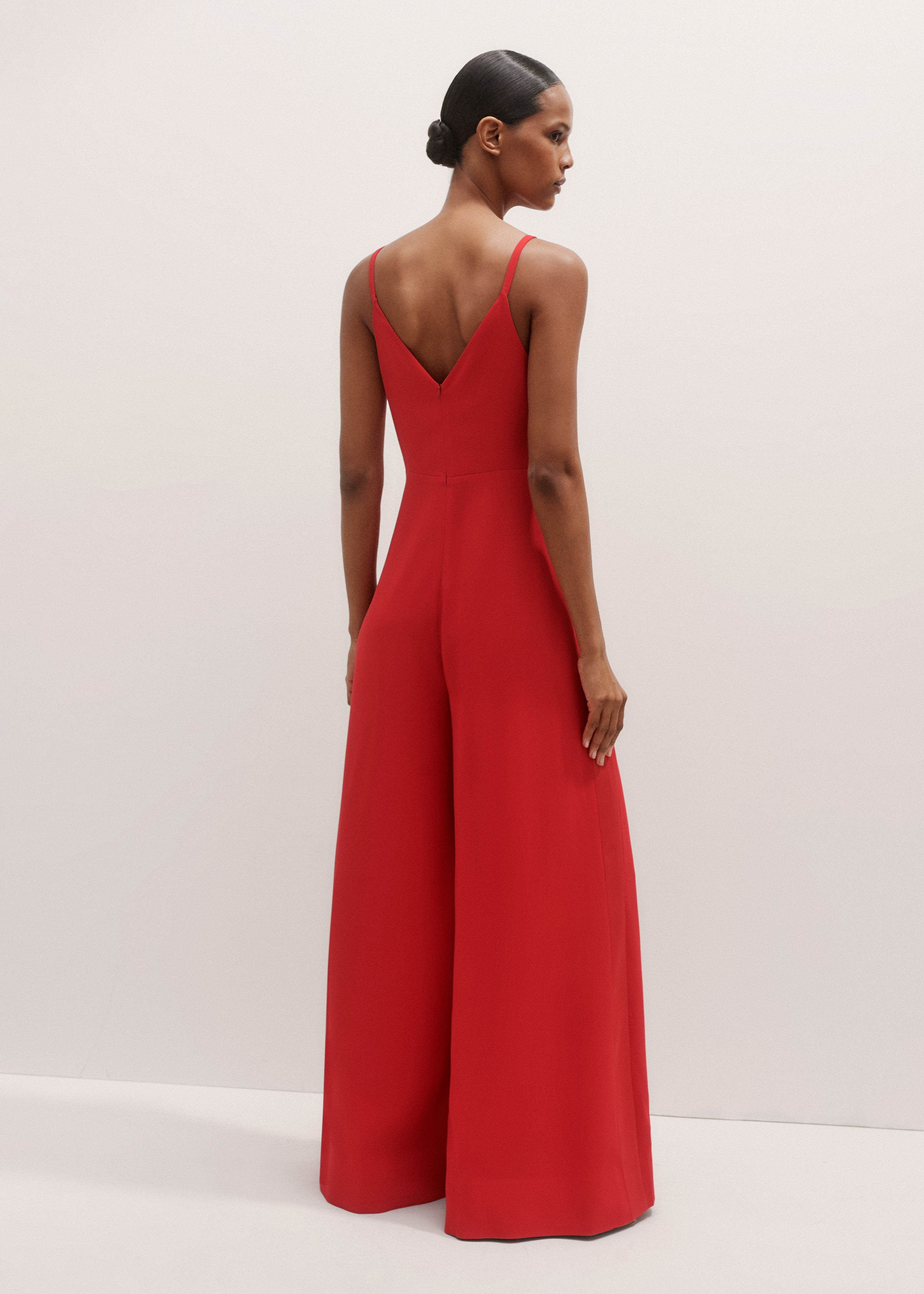 オールインワン・サロペット Red Open Back Sleeveless Silk Jumpsuit 26341_cca9b17547-