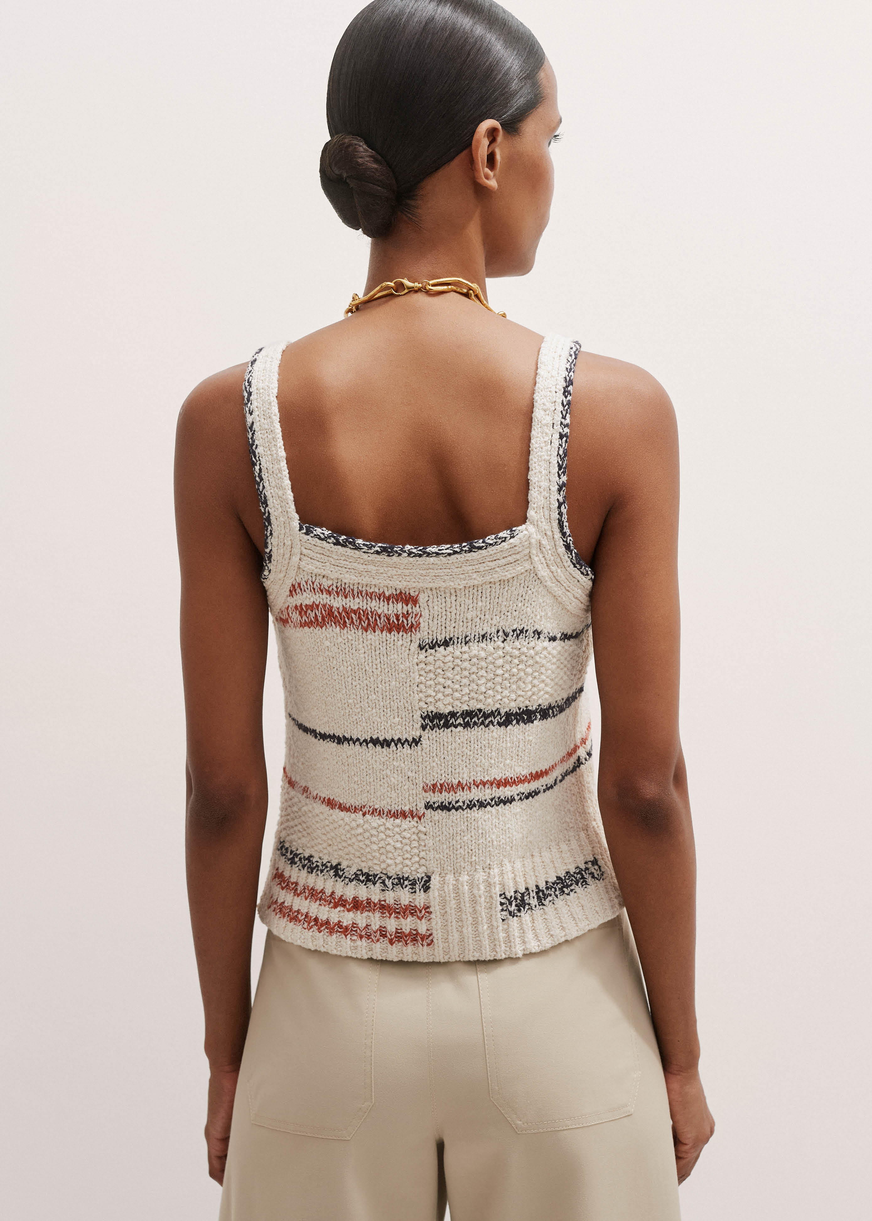 【MODERNIF】Boucle stripe collar knit MODERNIF】Boucle stripe collar knit (modernif/ニット