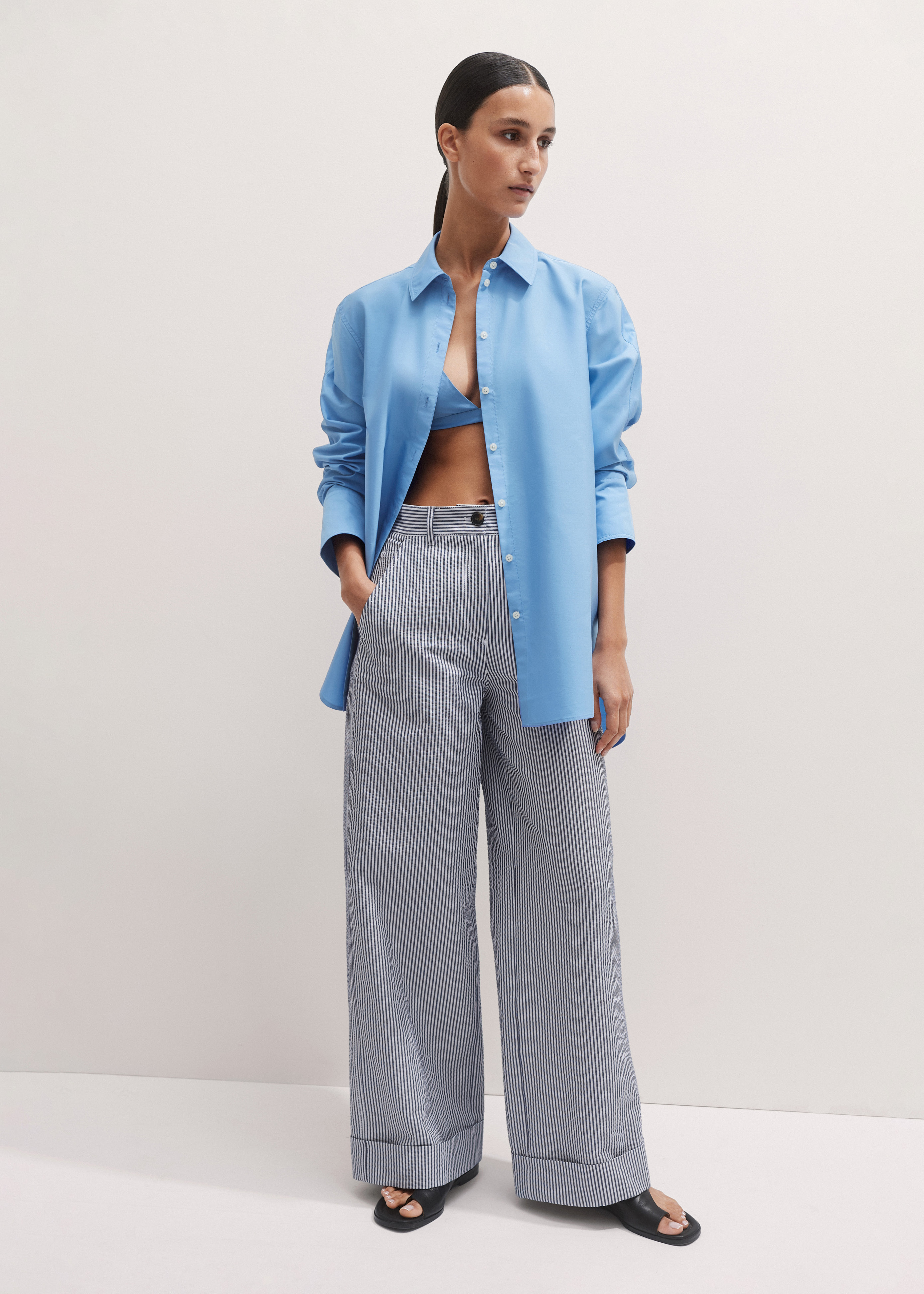 【INCHANT ME】Ethnic Seersucker Wide Pants Seersucker Drawstring Wide Leg Pant – Marine Layer