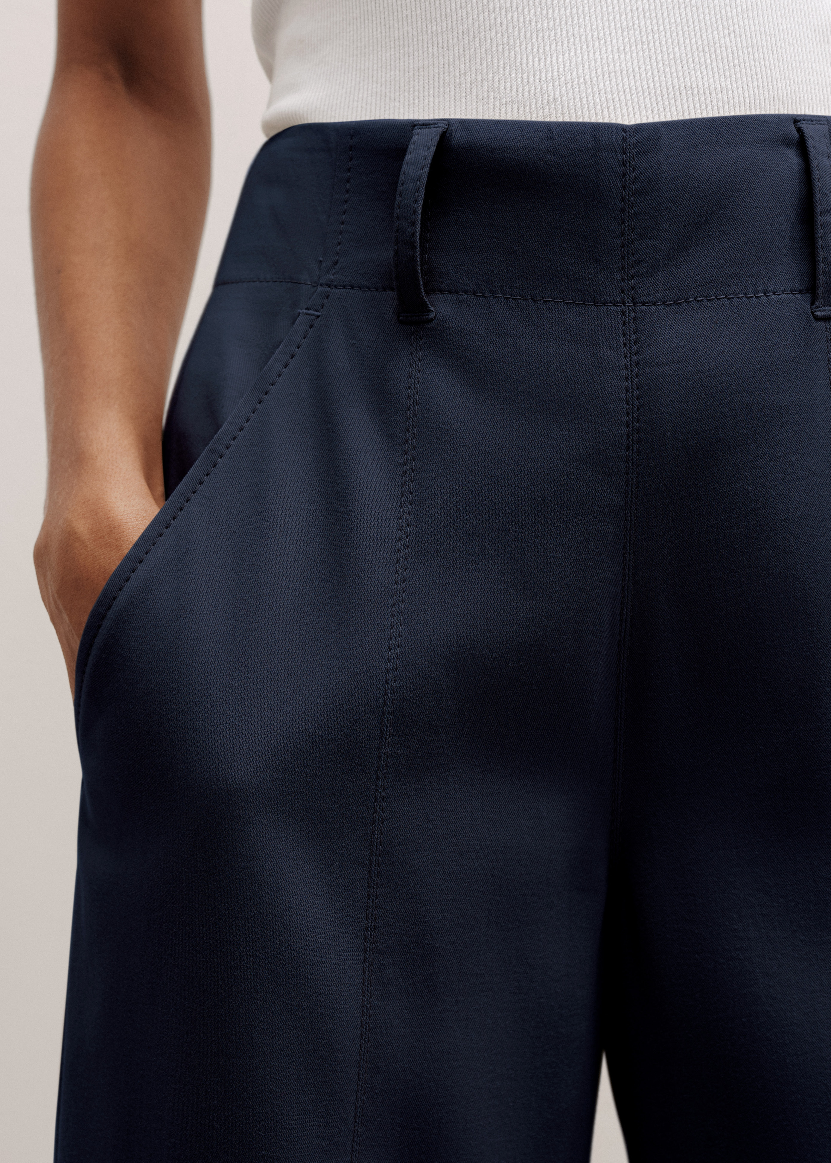 専用SOFT LIGHT SUPER WIDE PANTS NAVY 2XL MODAL WIDE-LEG PANTS - NAVY | COS