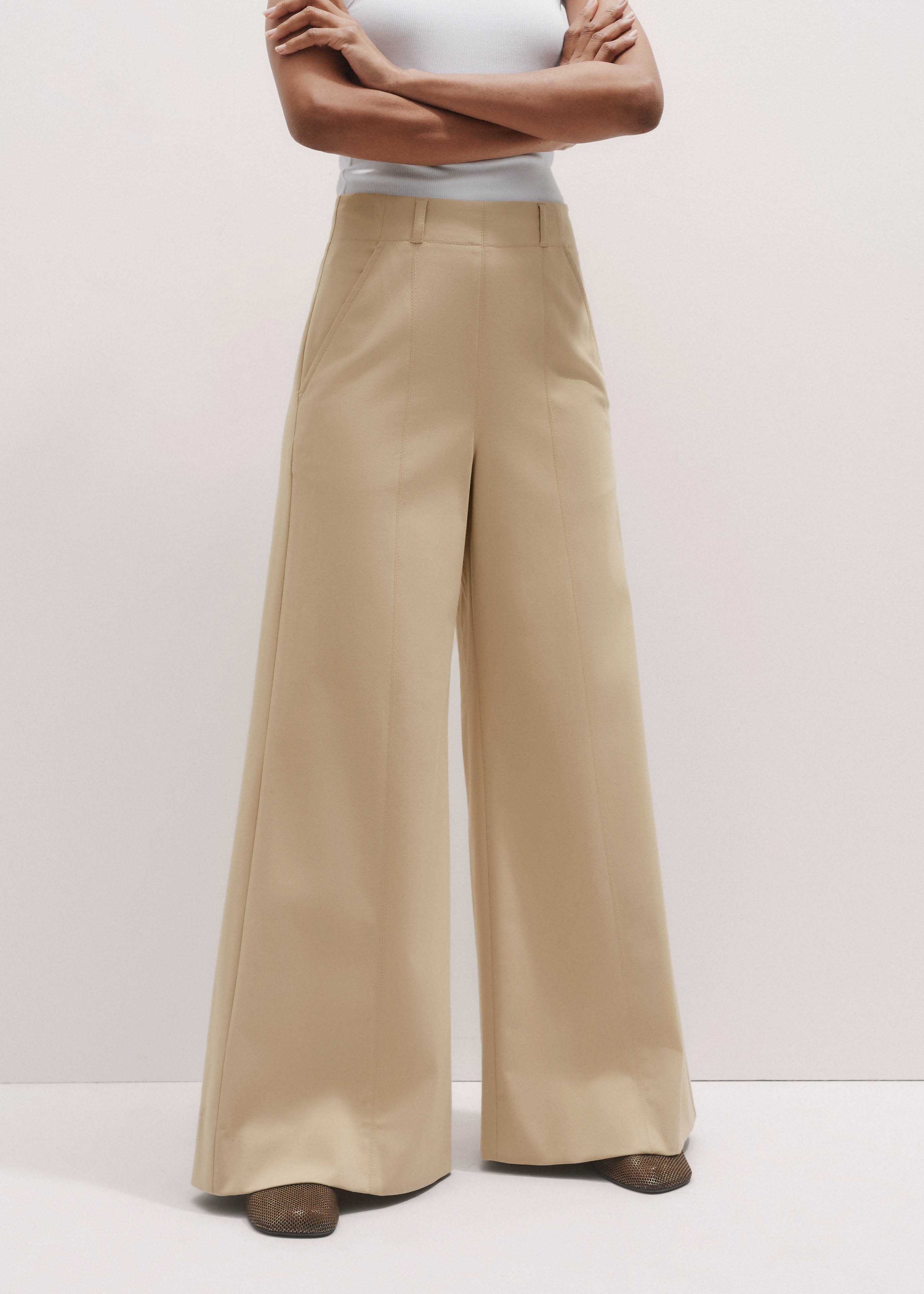 【JEMUT】23SS★ Sandy Wide Work Pants WSFSDAN lightweight summer pants women Solid Color Wide-Leg