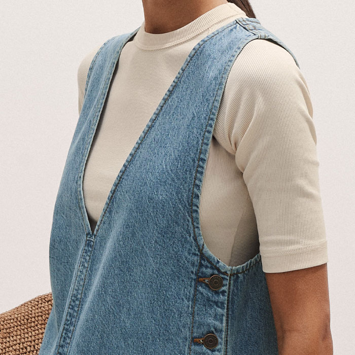 Bonjour diary☆Blue denim tunic Women's Blue Denim Layering Tunic | ME+EM