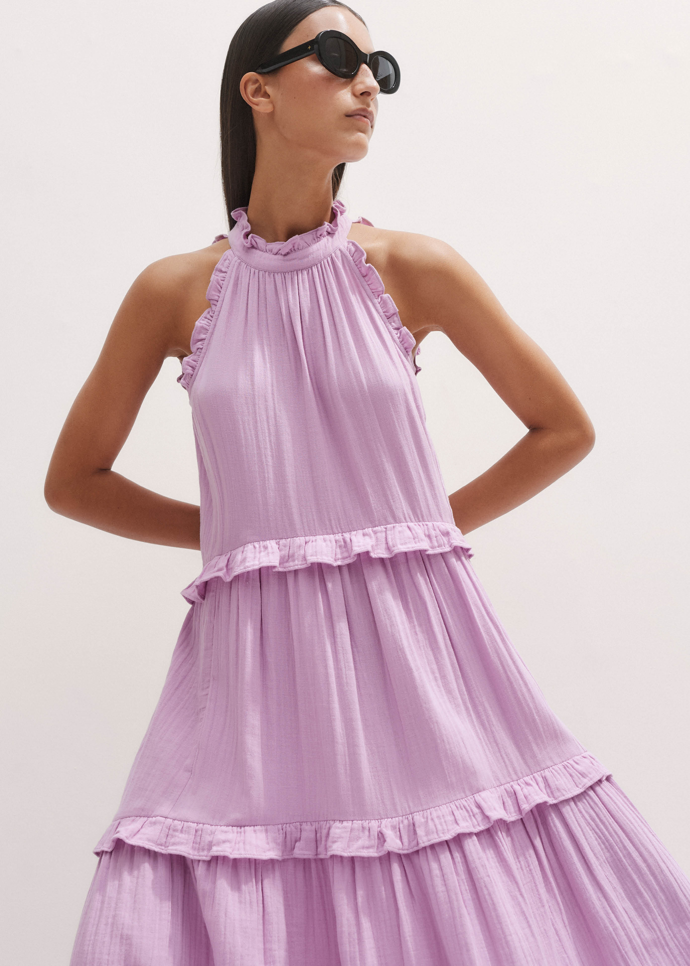 open lace back dress Maeve Midi Dress in Lavender main image 1