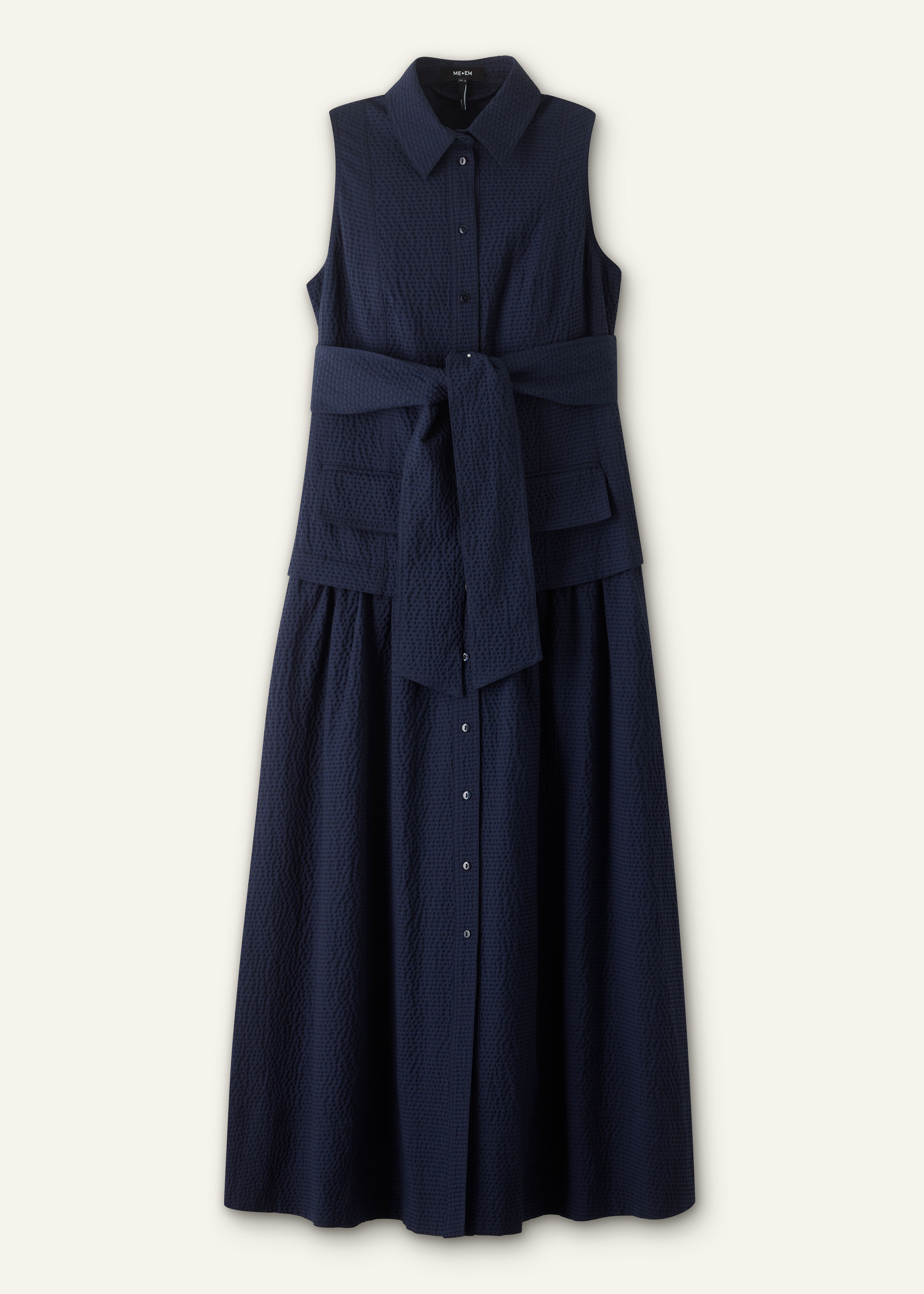 navy blue seersucker dress Wilson Women's Collared Tech Seersucker Dress in Classic Navy