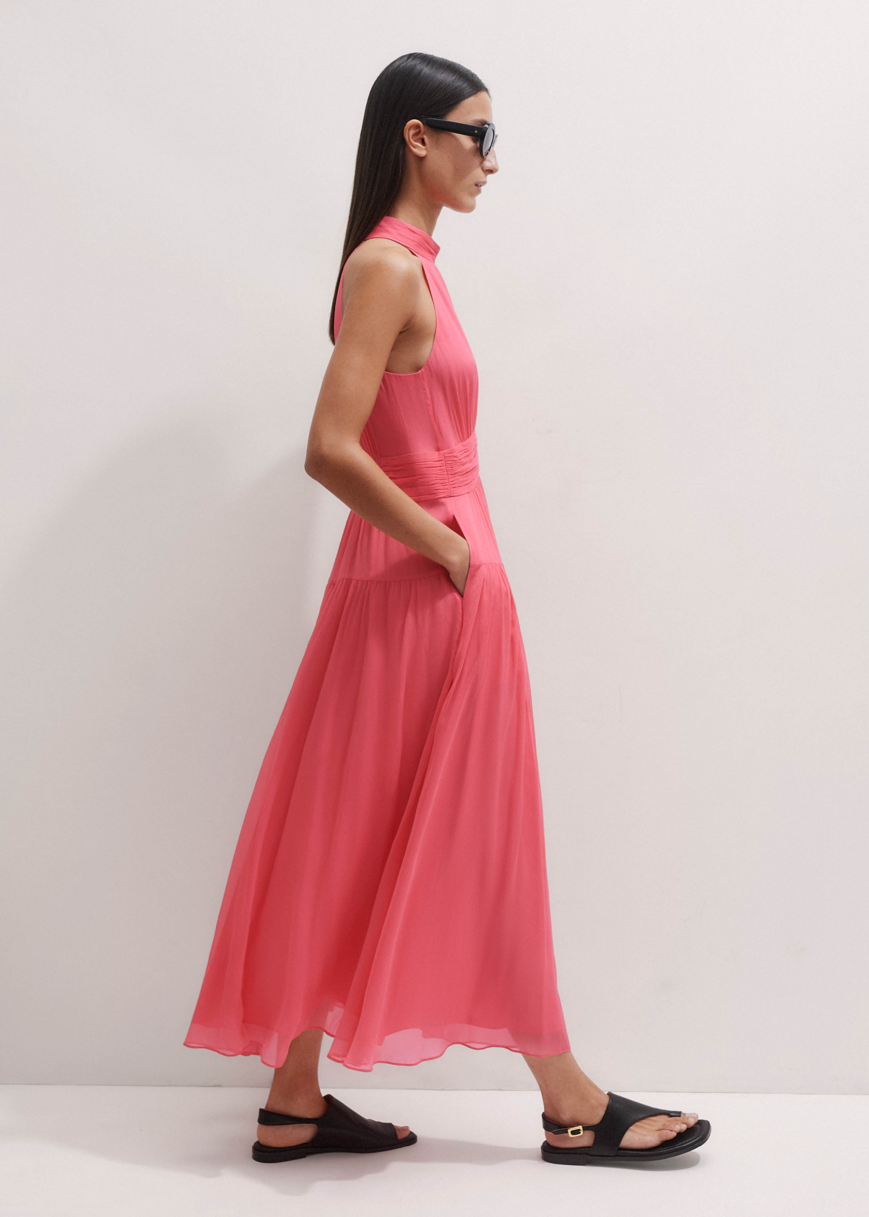 halter wedding dress short Sateen main image 0