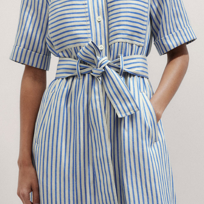 princess polly baby blue dress Women's Blue Work Appropriate Utility Midi Dress + Belt
