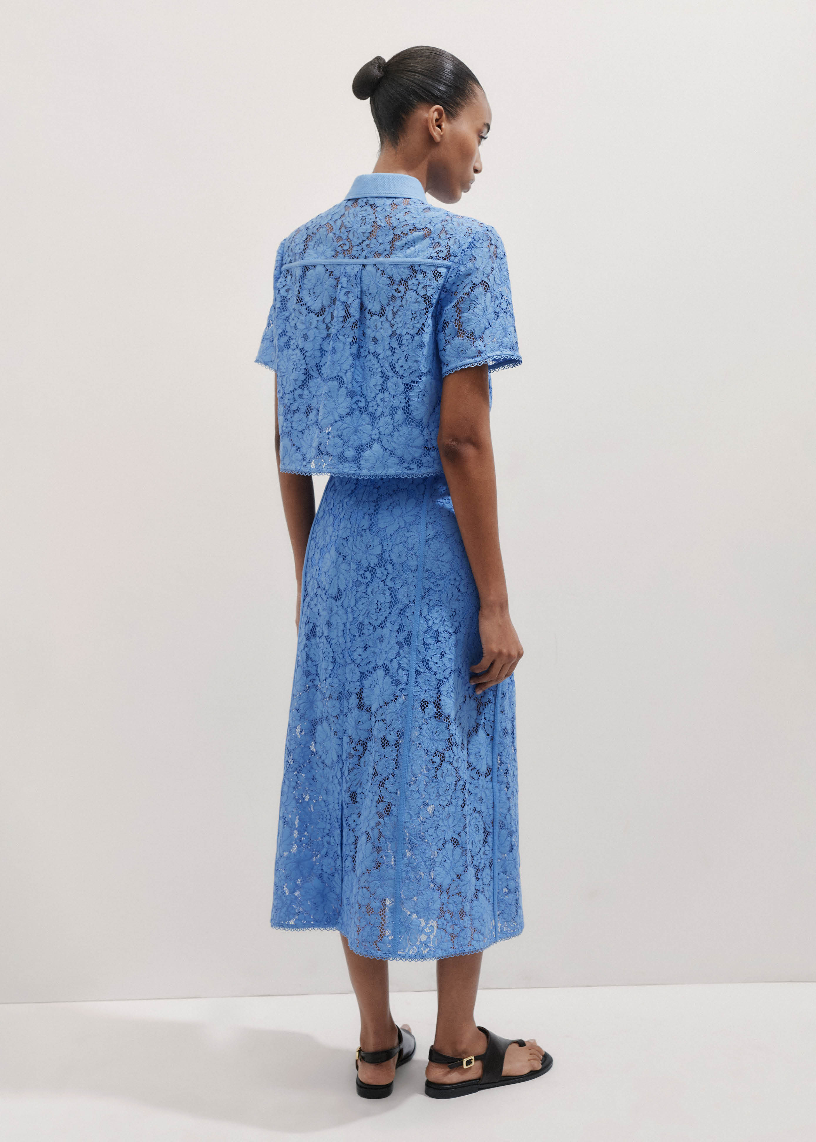 Women's Lace Crop Shirt + Midi Skirt Co-ord | ME+EM