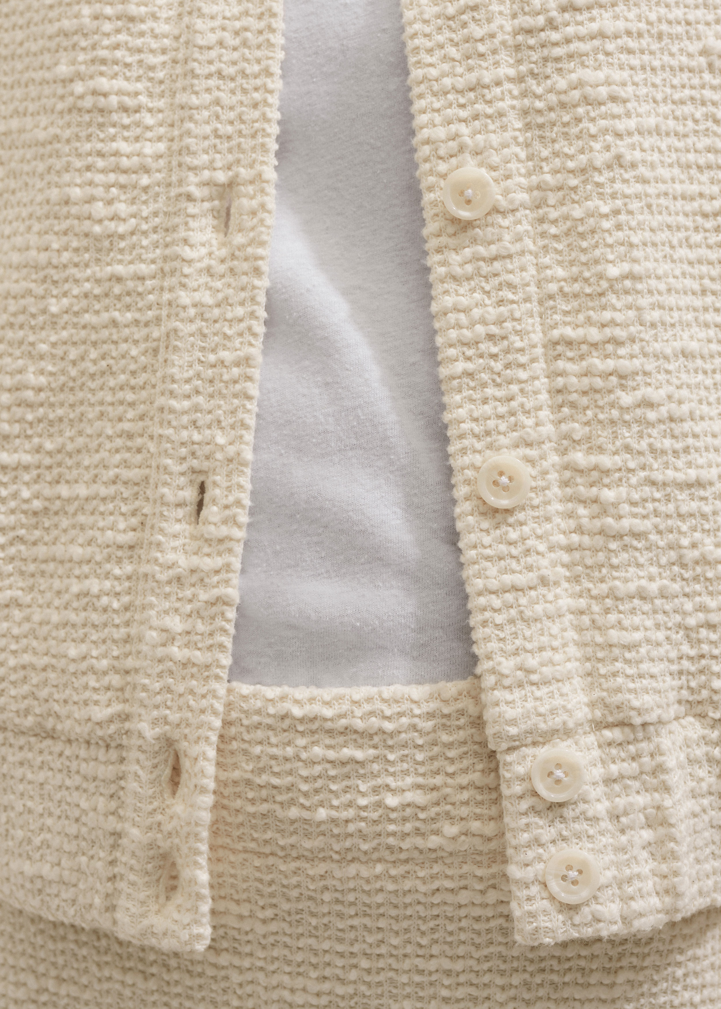 Women's Cream Bouclé Textured Sleeveless Bomber + Skirt Co