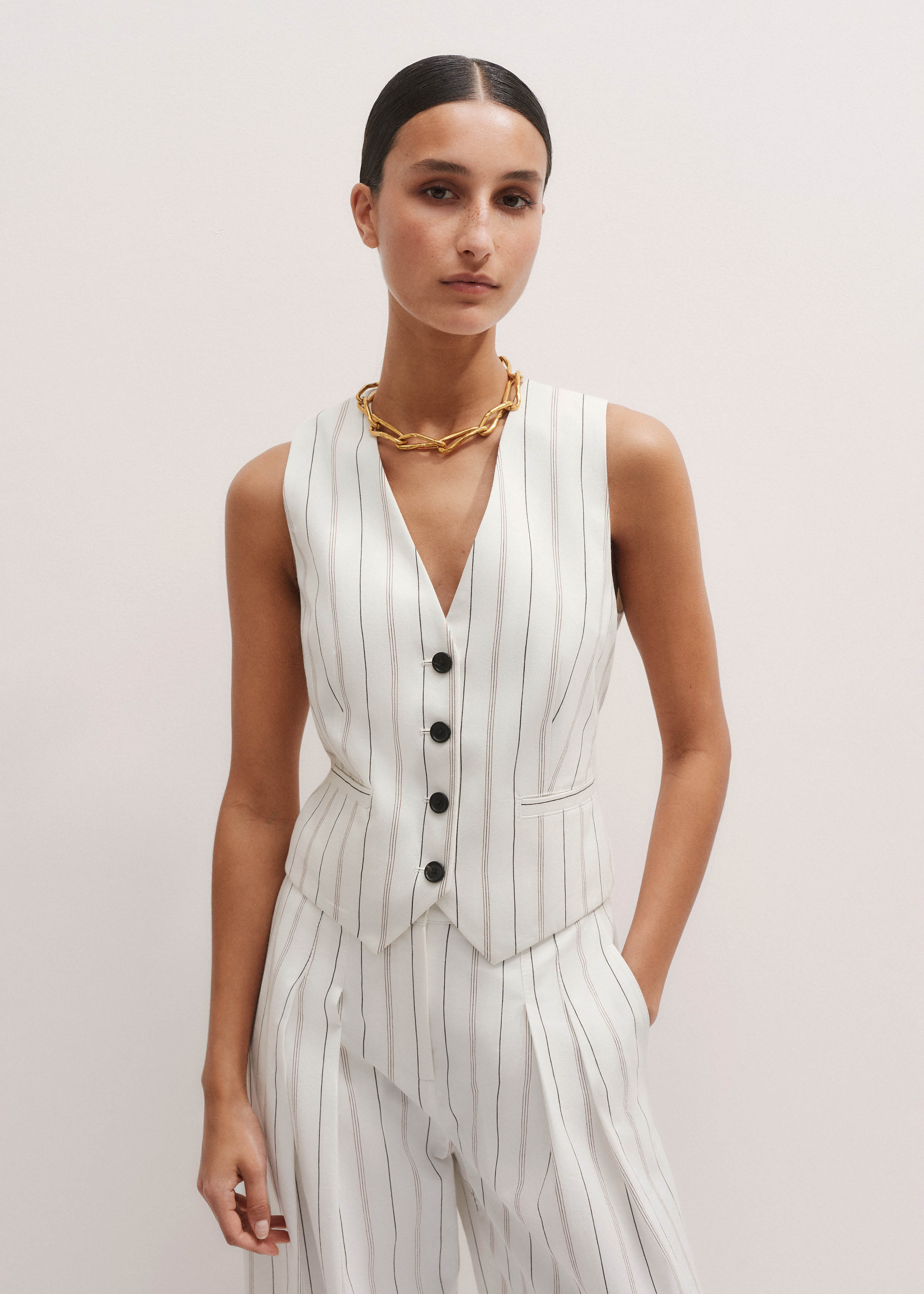 Multi Stripe Tailored Waistcoat
