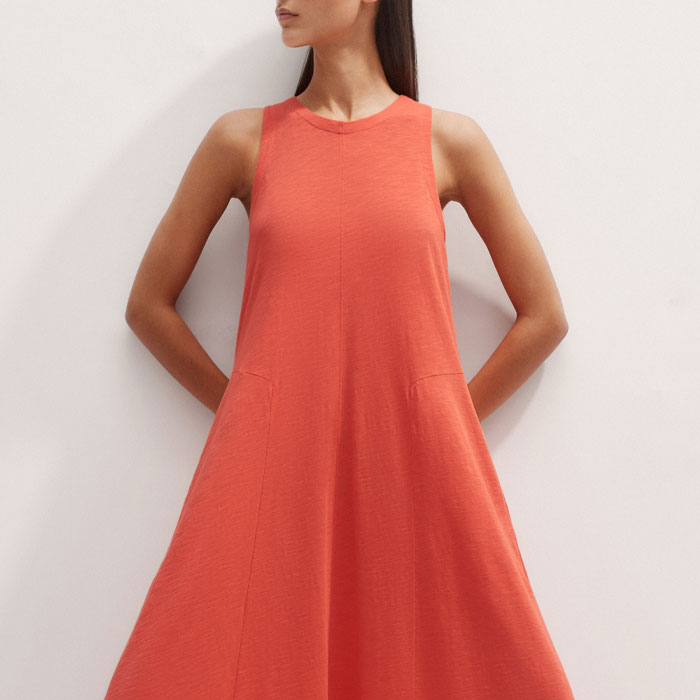 mame Velour Jersey Flared Dress ORANGE 【公式通販】