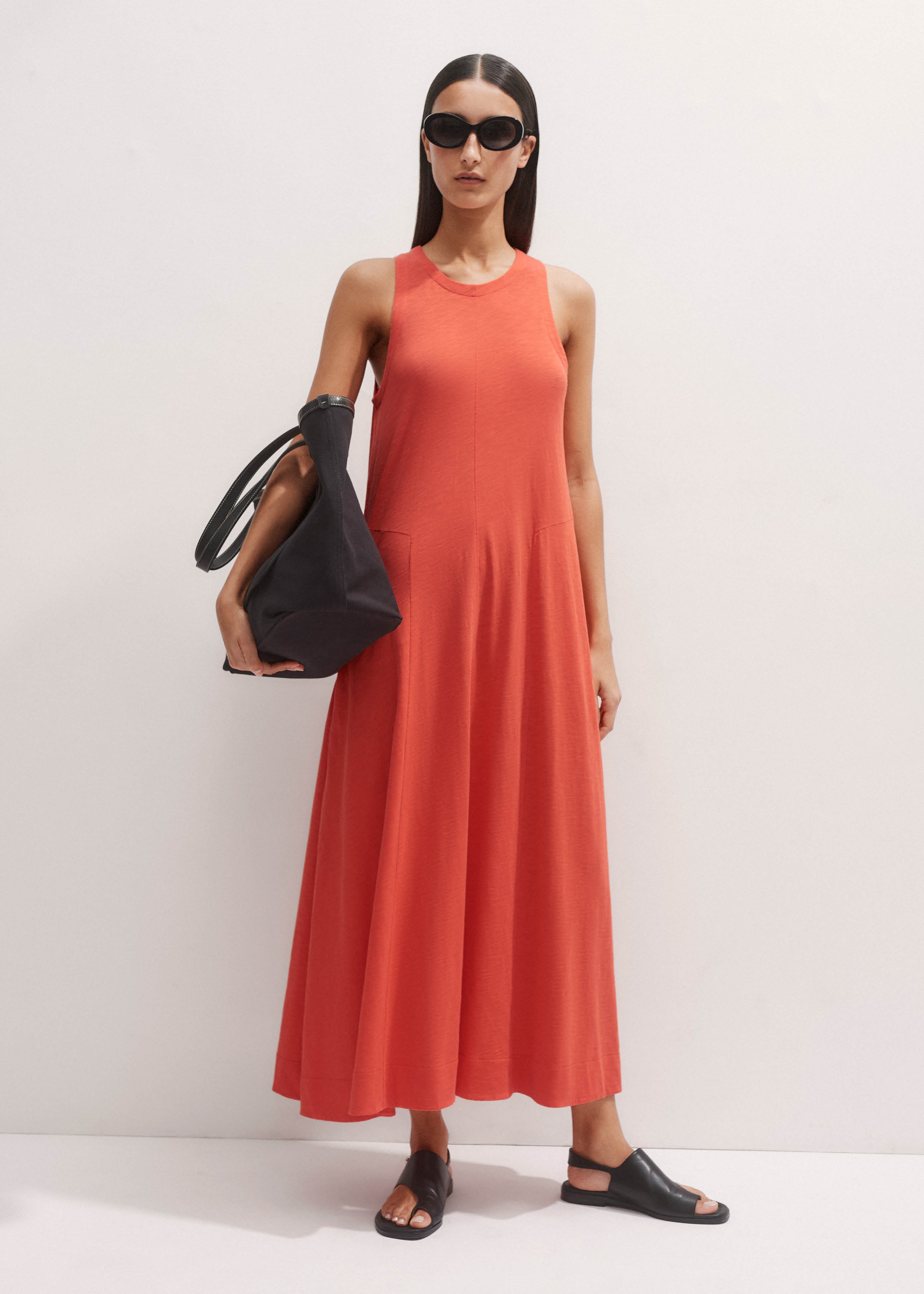 ワンピース mame Velour Jersey Flared Dress ORANGE mame Velour Jersey Flared Dress ORANGE