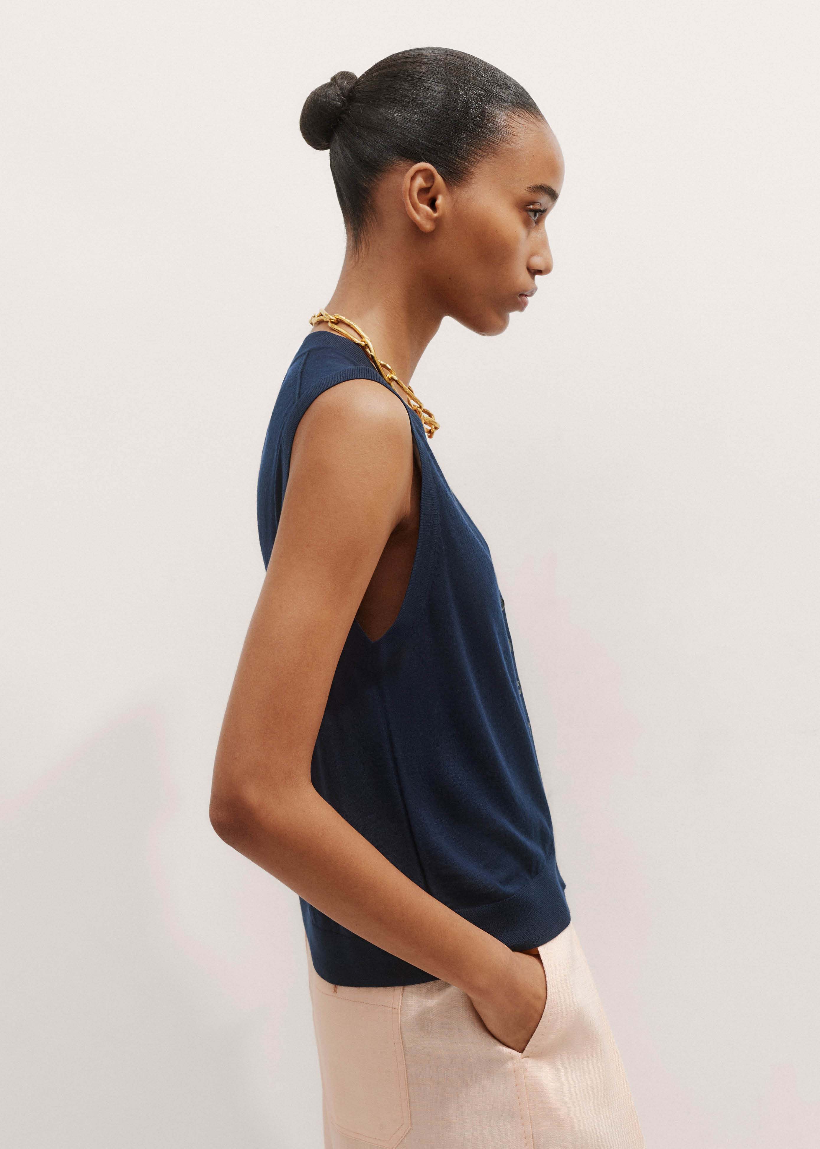 Knit Vest - ネイビー Knit Vest - ネイビー | harapeco Store