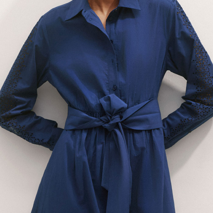 hitomi shirt dress XS ライトブルー Sleeveless Shirt Dress