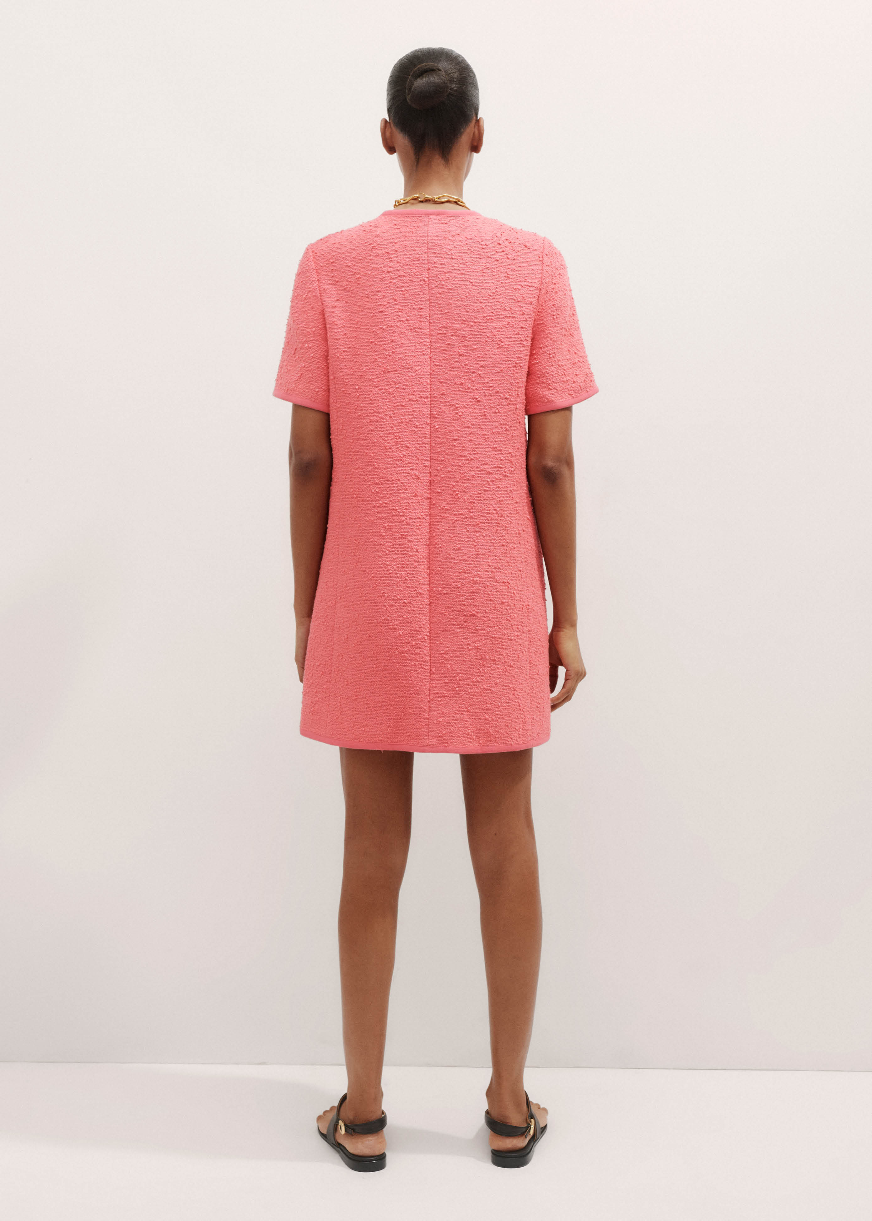 Women's Pink Textured Shift Dress | ME+EM