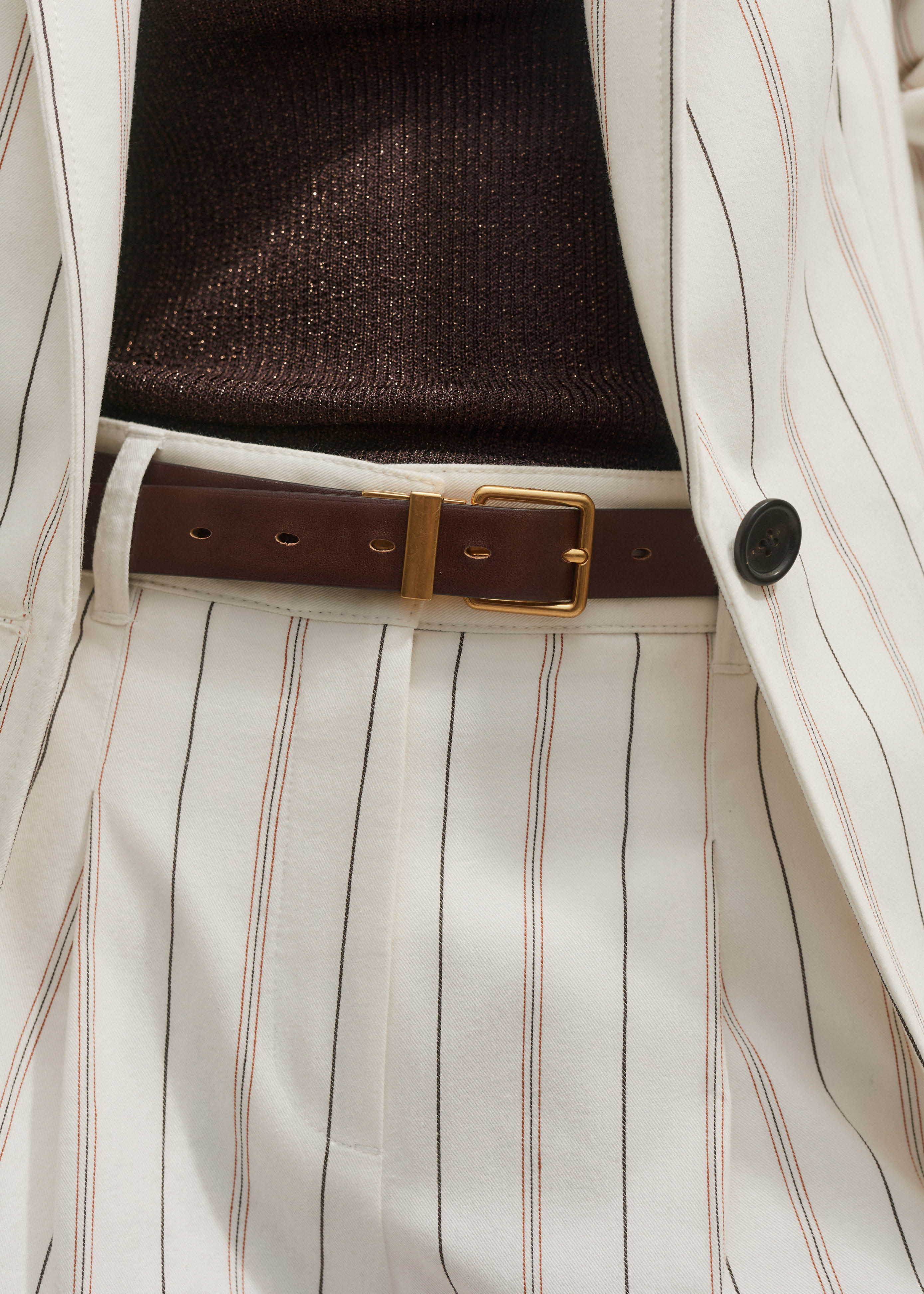MAATEE&SONS old stripe short jacket サイズ2 Women's White Very Useful Multi Stripe Blazer + Short Co-ord