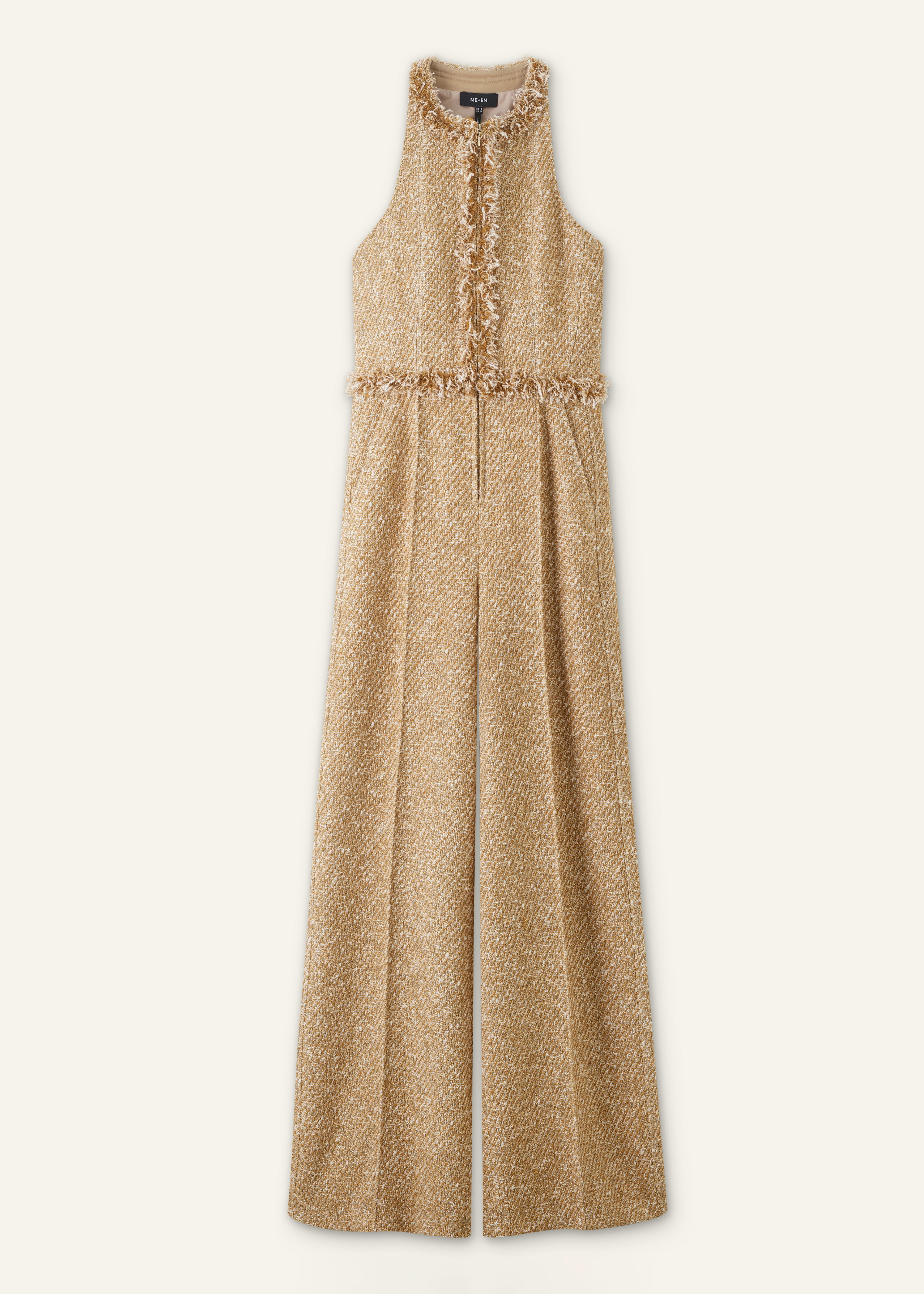 Women's Gold Event Ready Metallic Tweed Jumpsuit | ME+EM