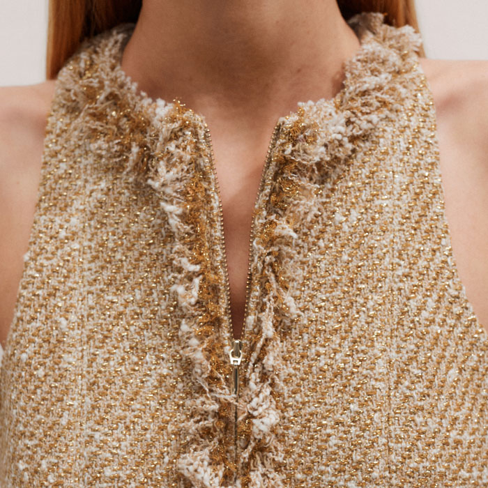 Women's Gold Event Ready Metallic Tweed Jumpsuit | ME+EM