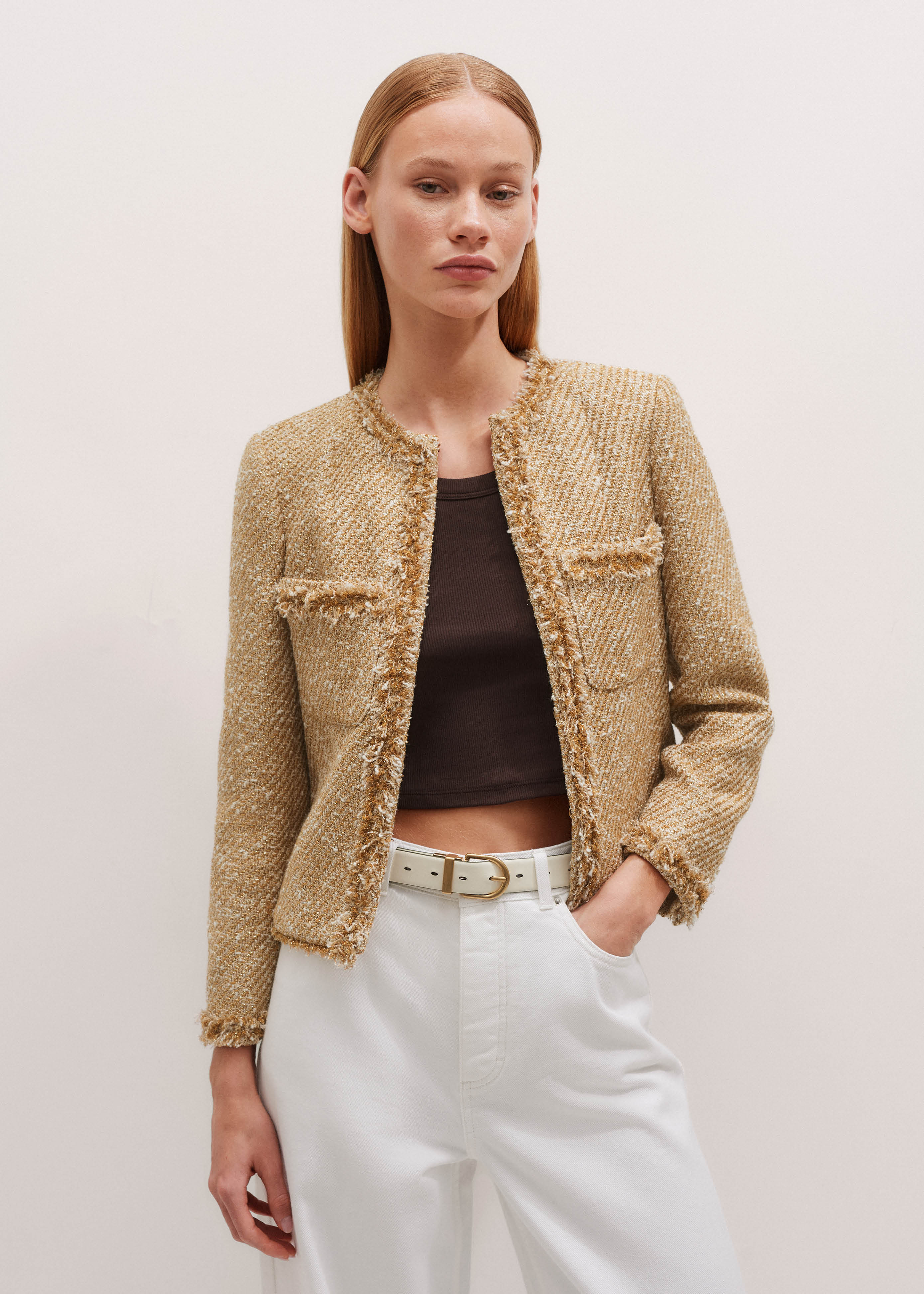 ALUDE SELECT】gold line luxury tweed jacket | 【ALUDE】韓国