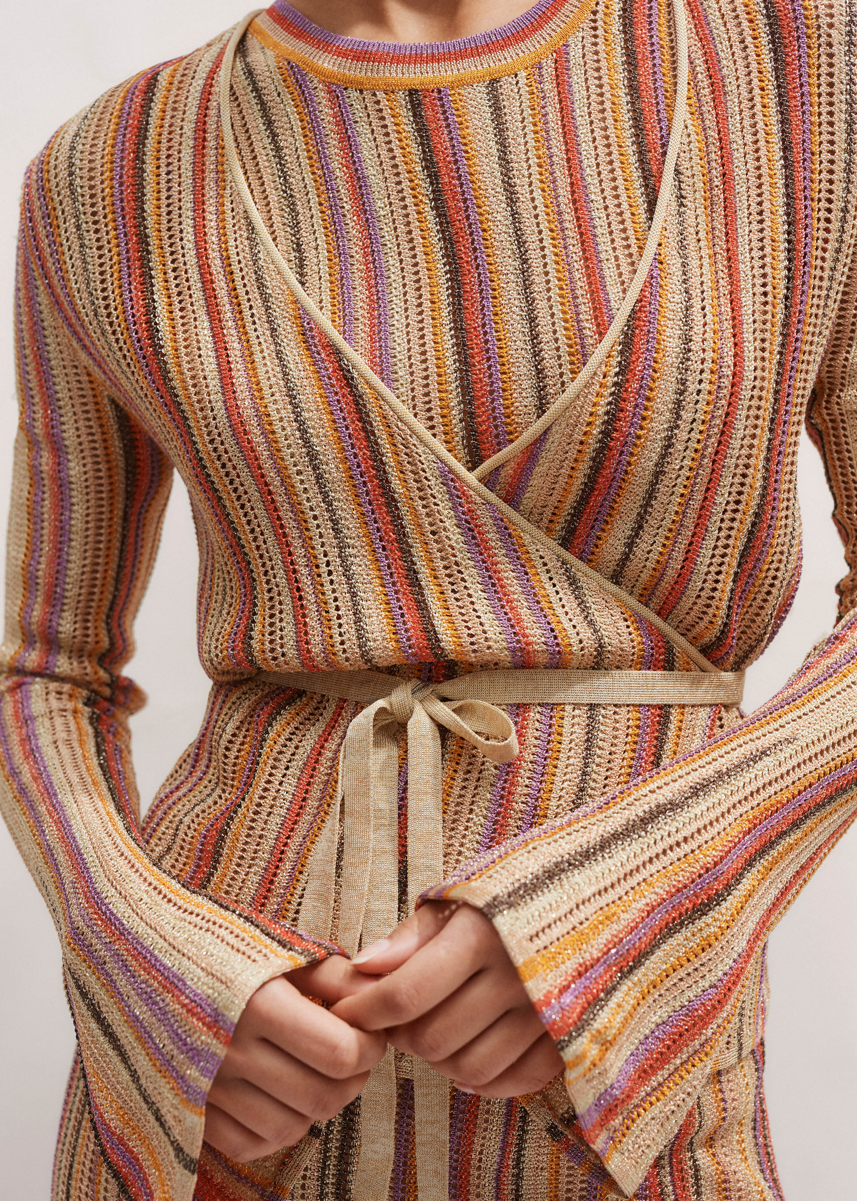 【Low Classic】 STRIPE KNIT WRAP SKIRT 2色 ZZ5103_2_fe5fce52-74cc-4f88-