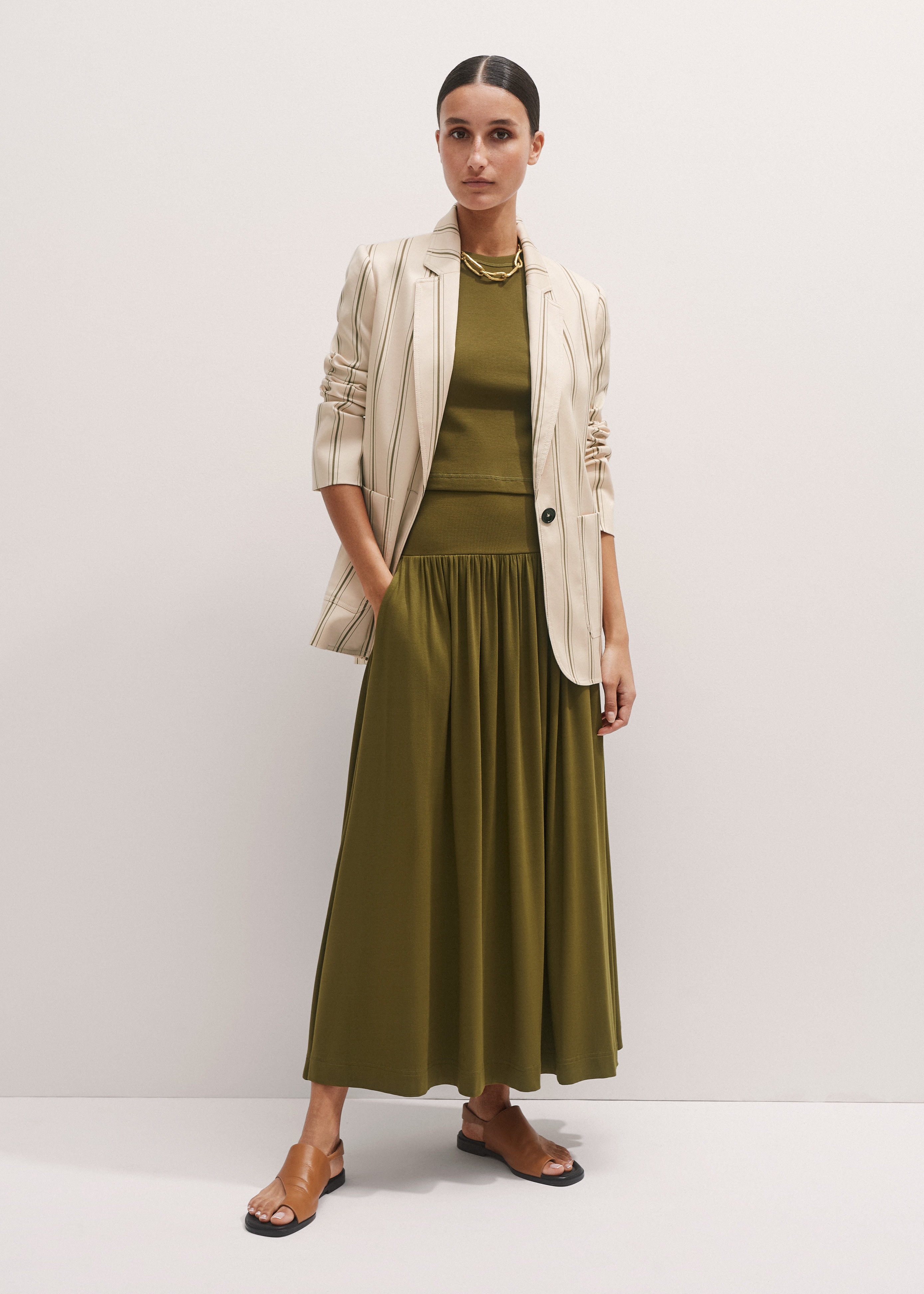 military long skirt グリーン カーキ オリーブ military long skirt グリーン カーキ オリーブ Women's Skirt