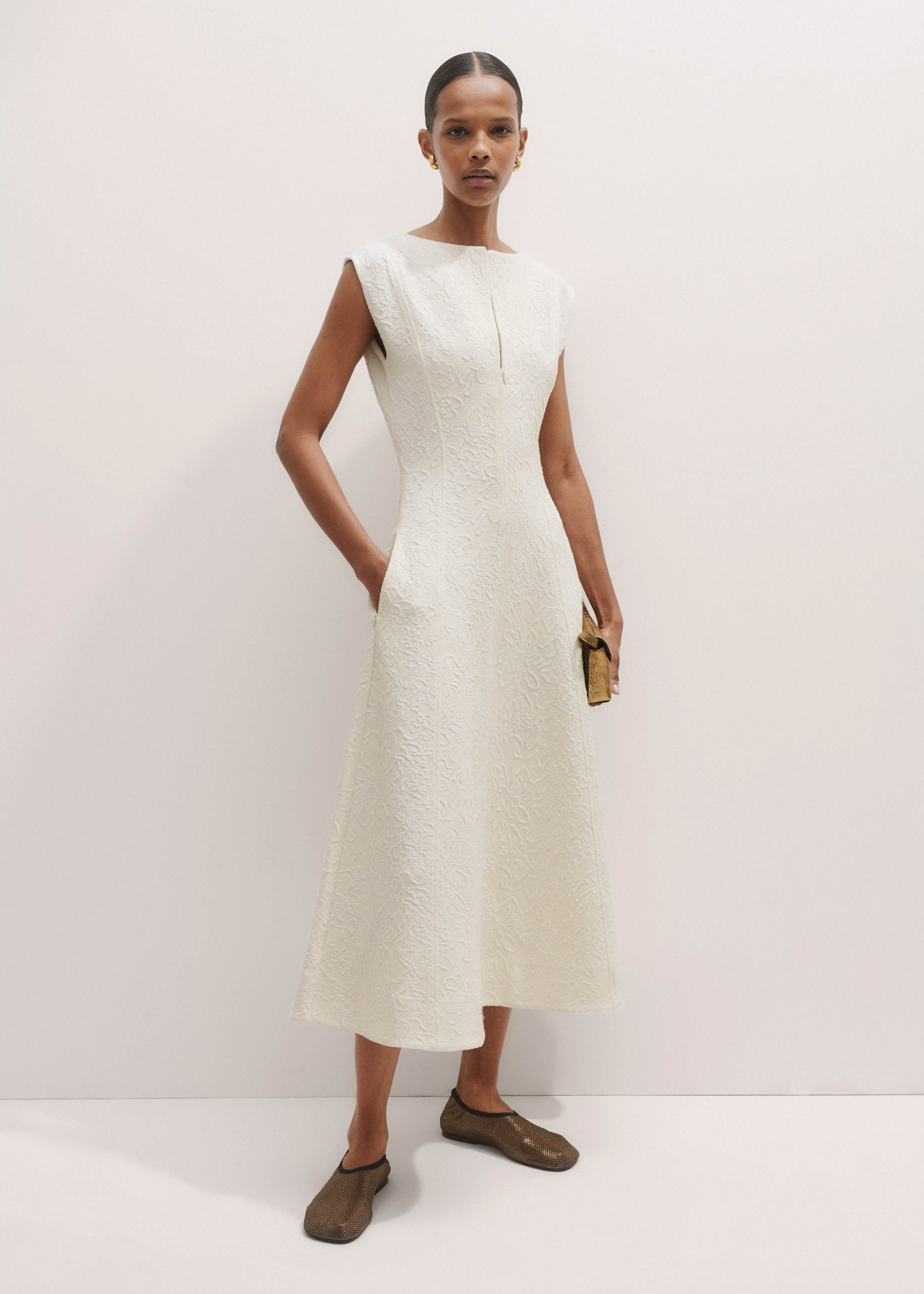 herlipvo】Summer Tweed Midi Dress Na herlipto Summer Tweed Midi