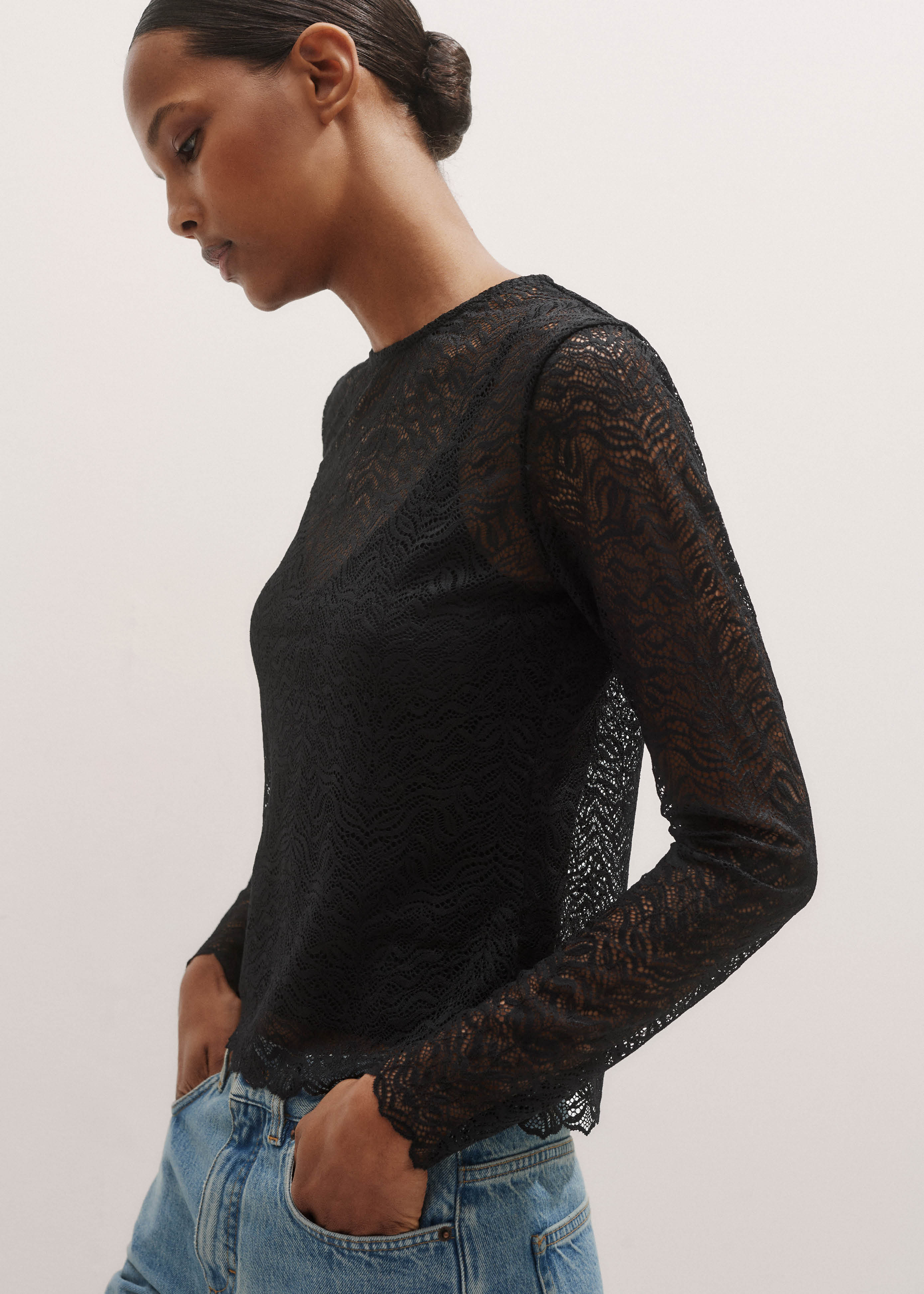 トップス andmary Emma lace tops black ANDMARY】Emma lace tops