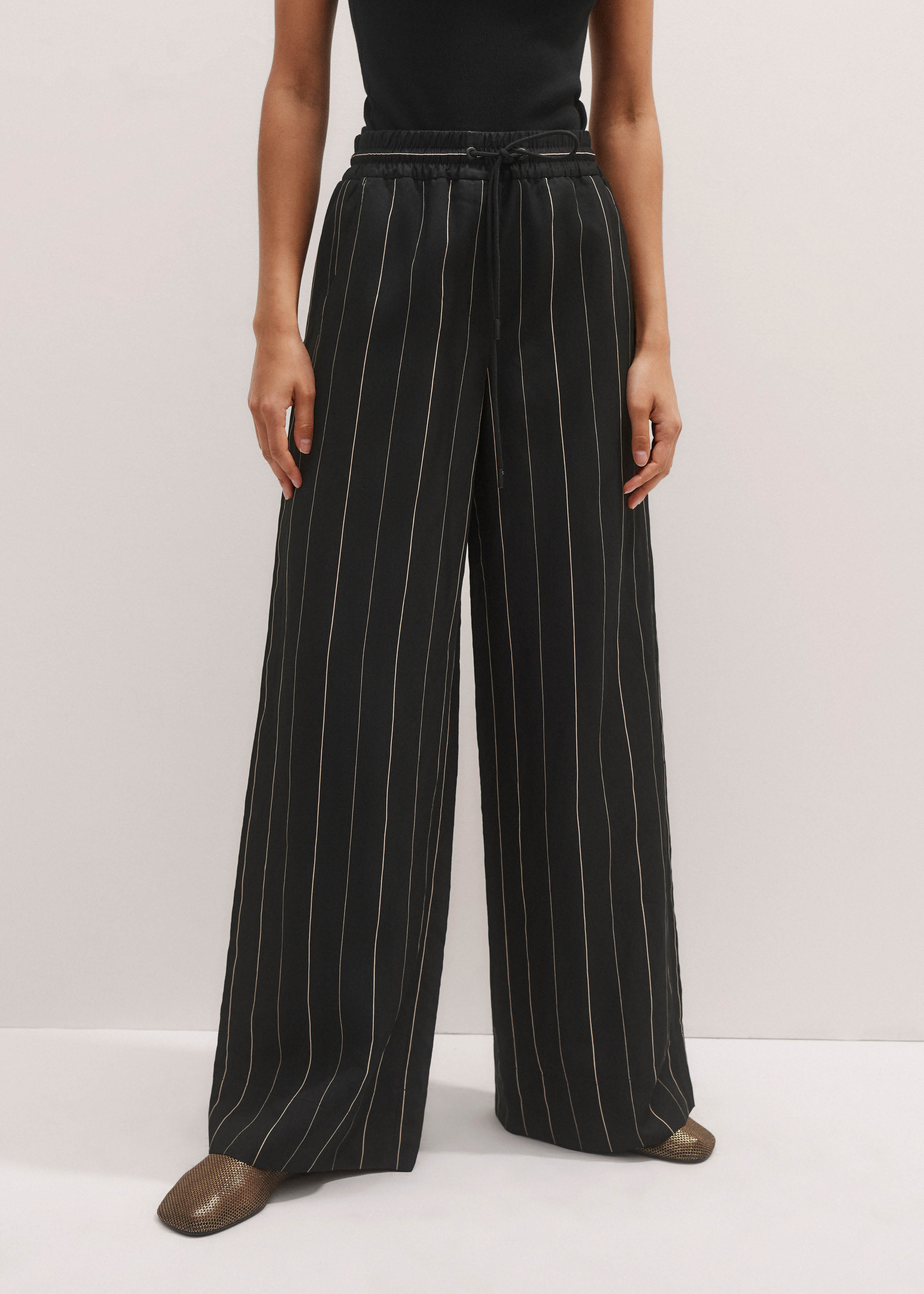 パンツ seriCheckjacquardTuckTrousers JDY seersucker wide leg pants in blue gingham - part of a
