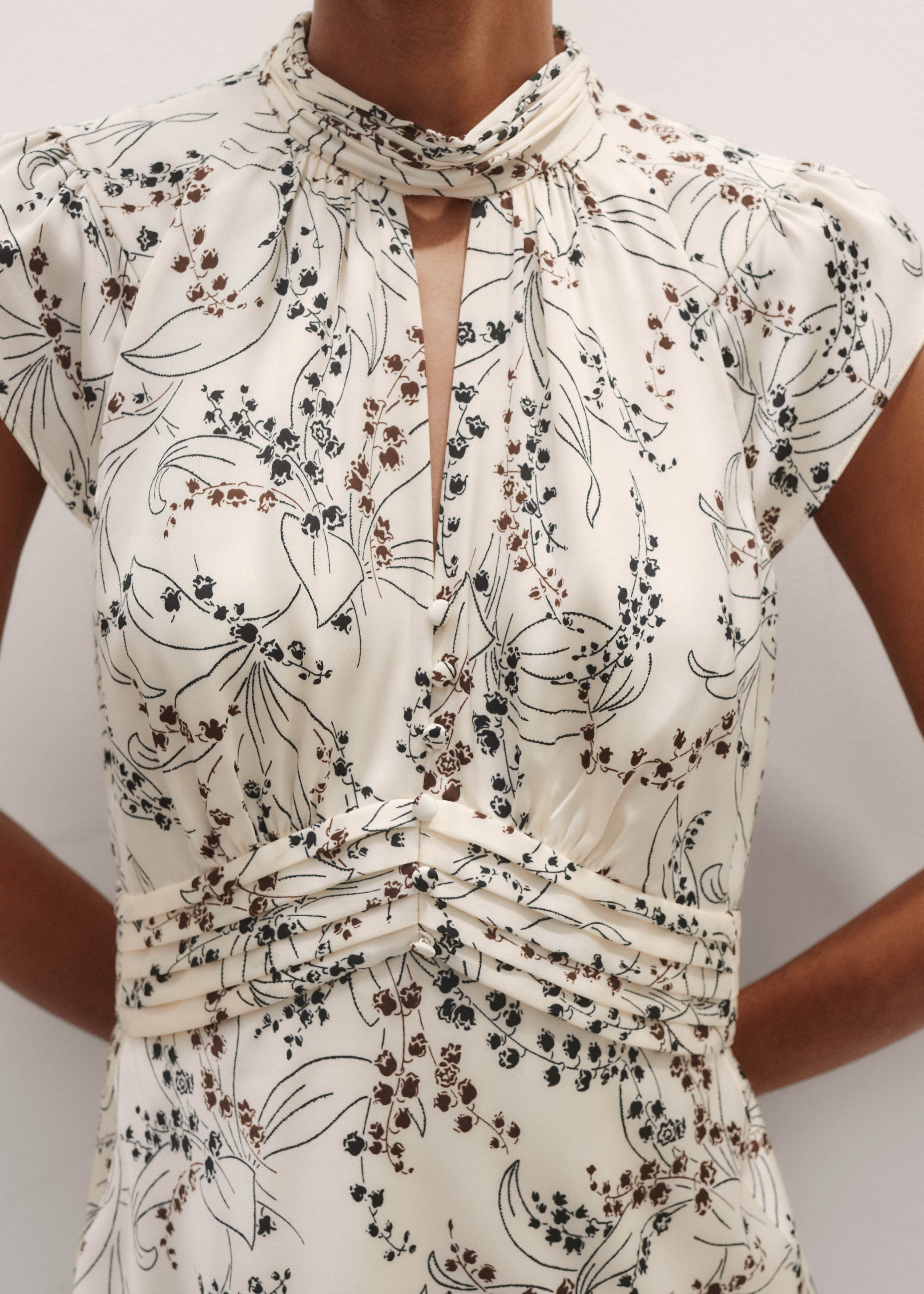 lily of the valley midi dress Tyler McGillivary lily of the valley ribbon detail midi dress in black
