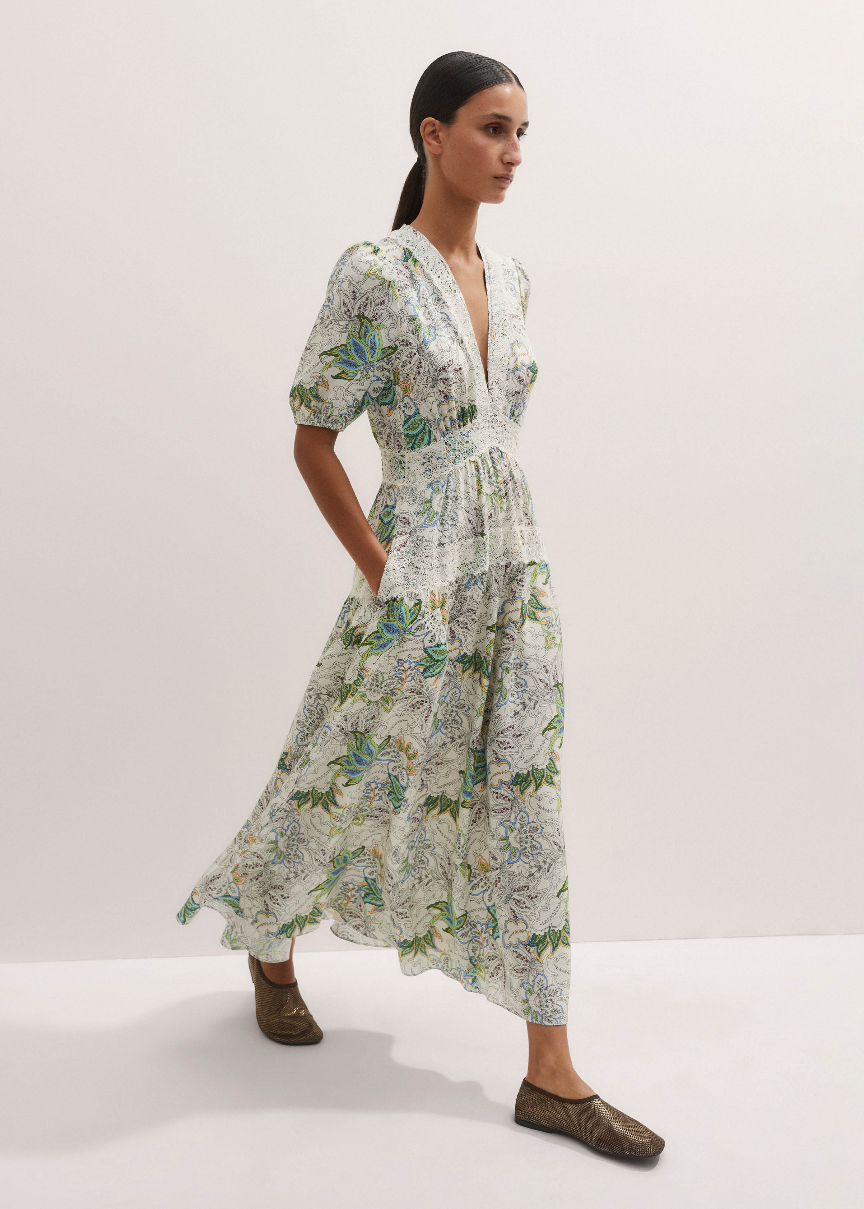 Lace Trim Maxi Dress