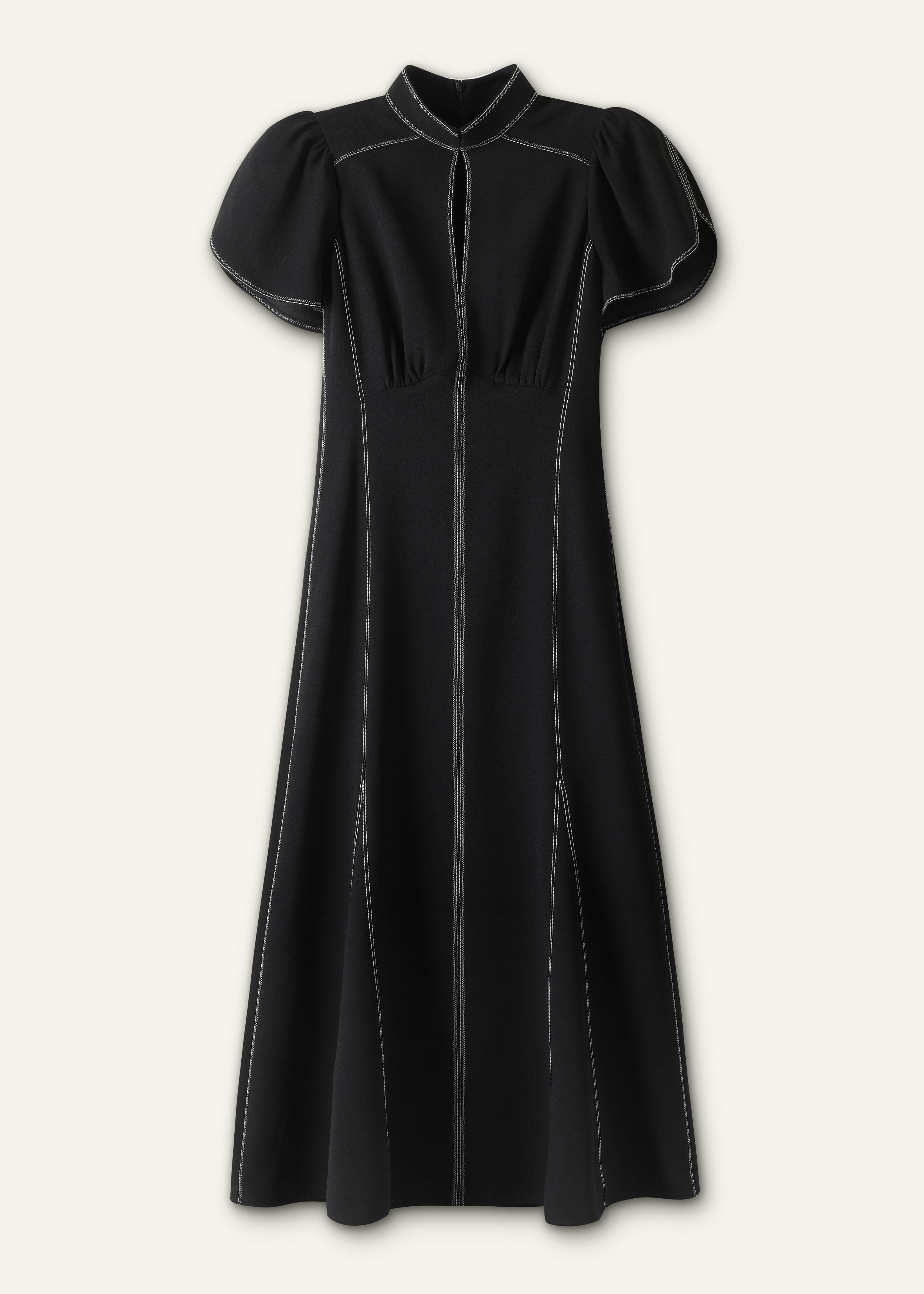 ME+EM Contrast Stitch Midi Dress Black - Women's - Modern Crepe - Size US 6
