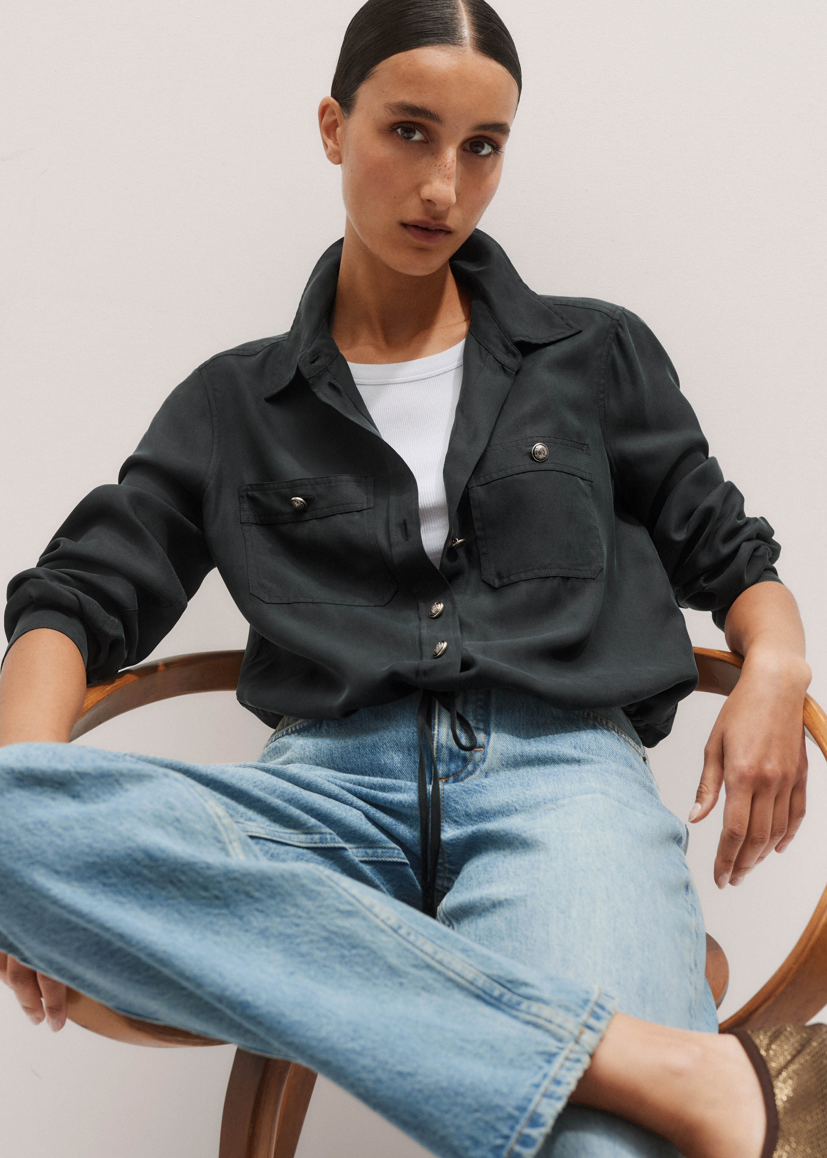 Drawstring Hem Shirt