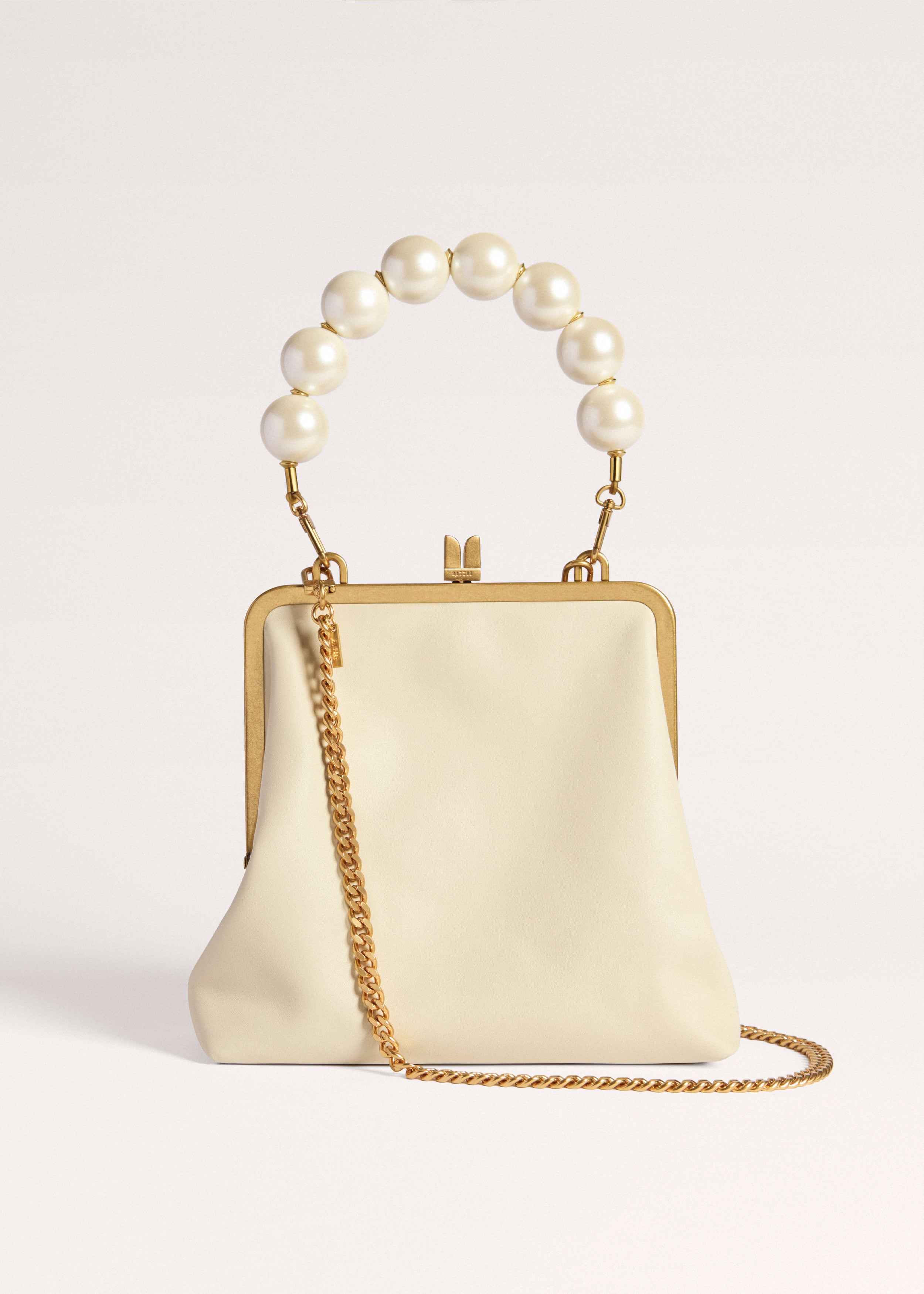 Women's Cream Faux Pearl Handle Bag | ME+EM