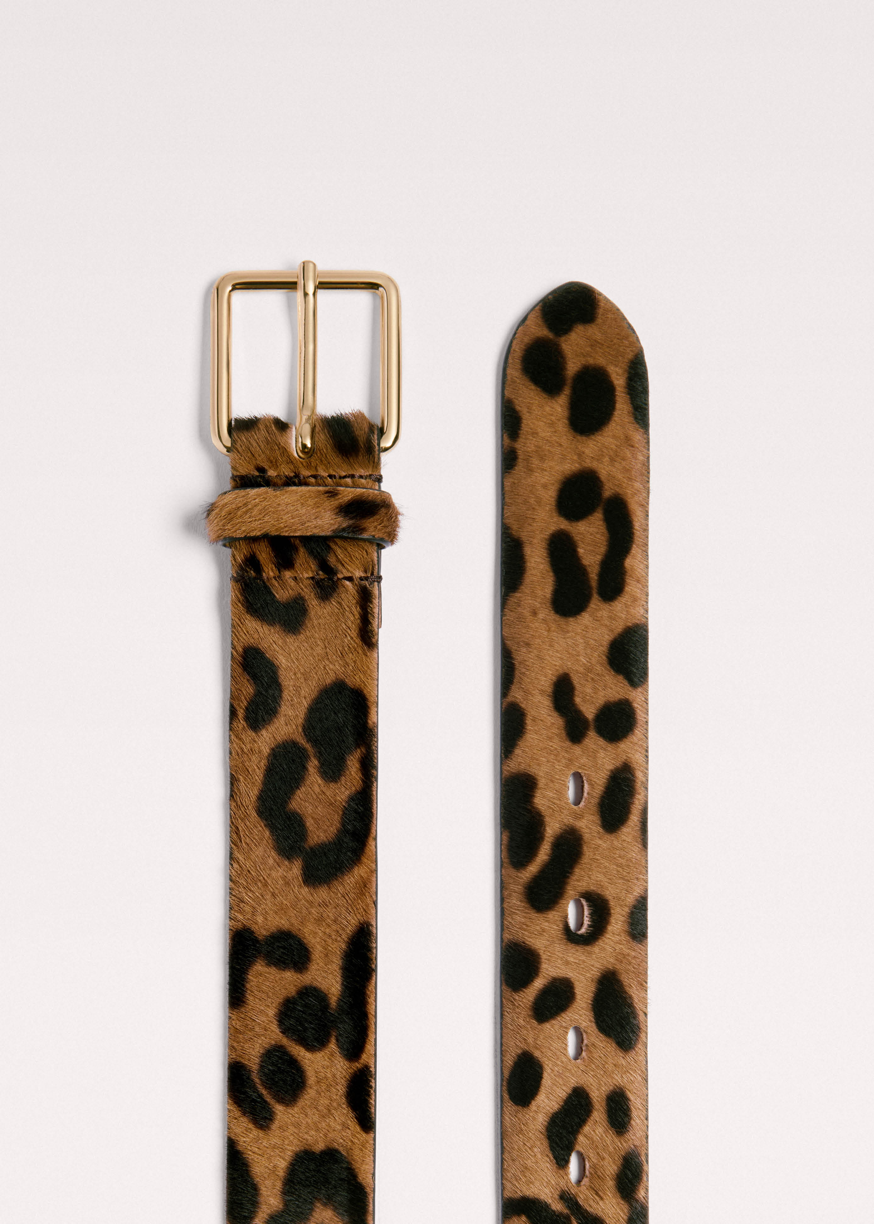 Women's Brown Leopard Print Classic Belt | ME+EM