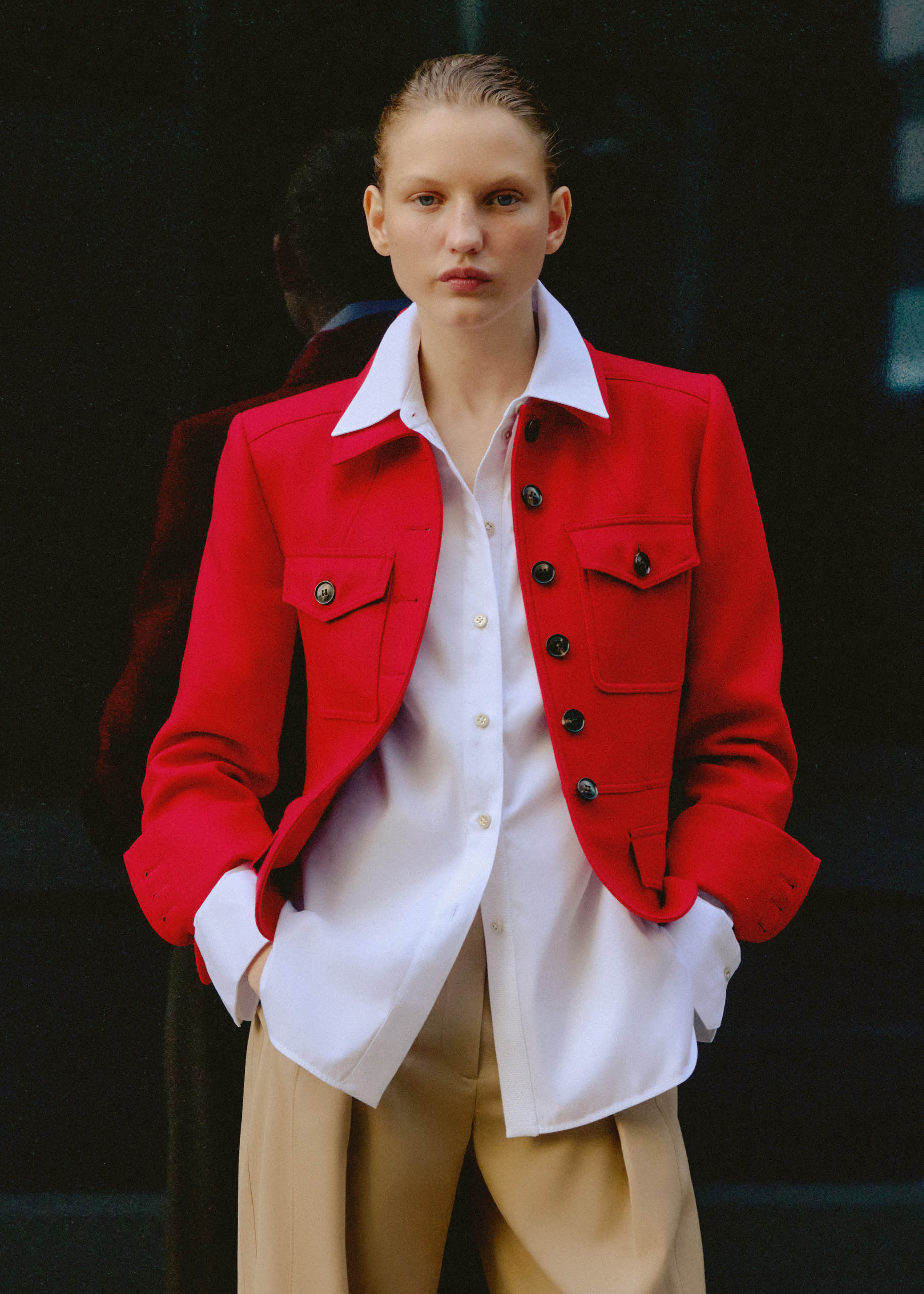 red military dress jacket Red and black and white Military Uniform-MN ML 7500-Coat Chest 46