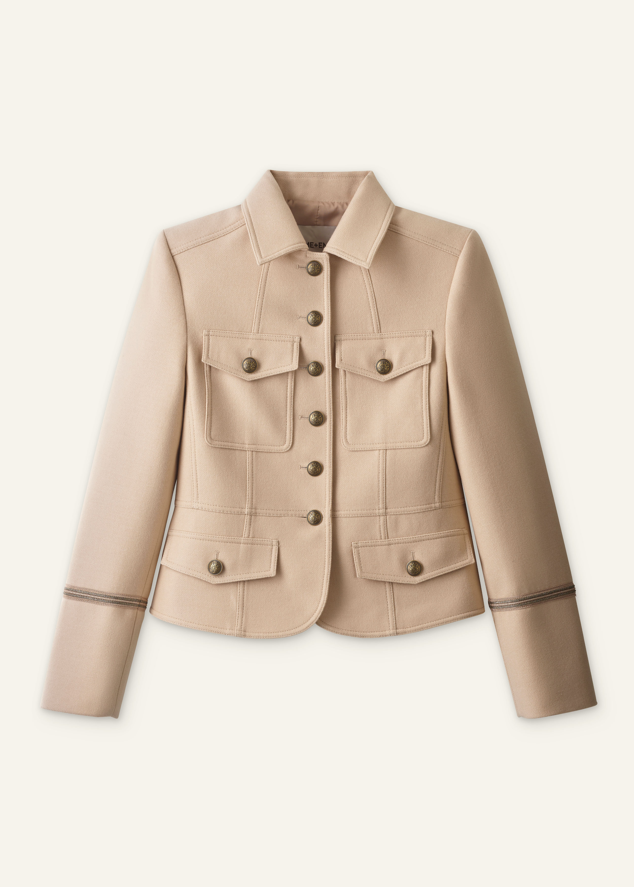 ME+EM Short Military Jacket in Pale Stone