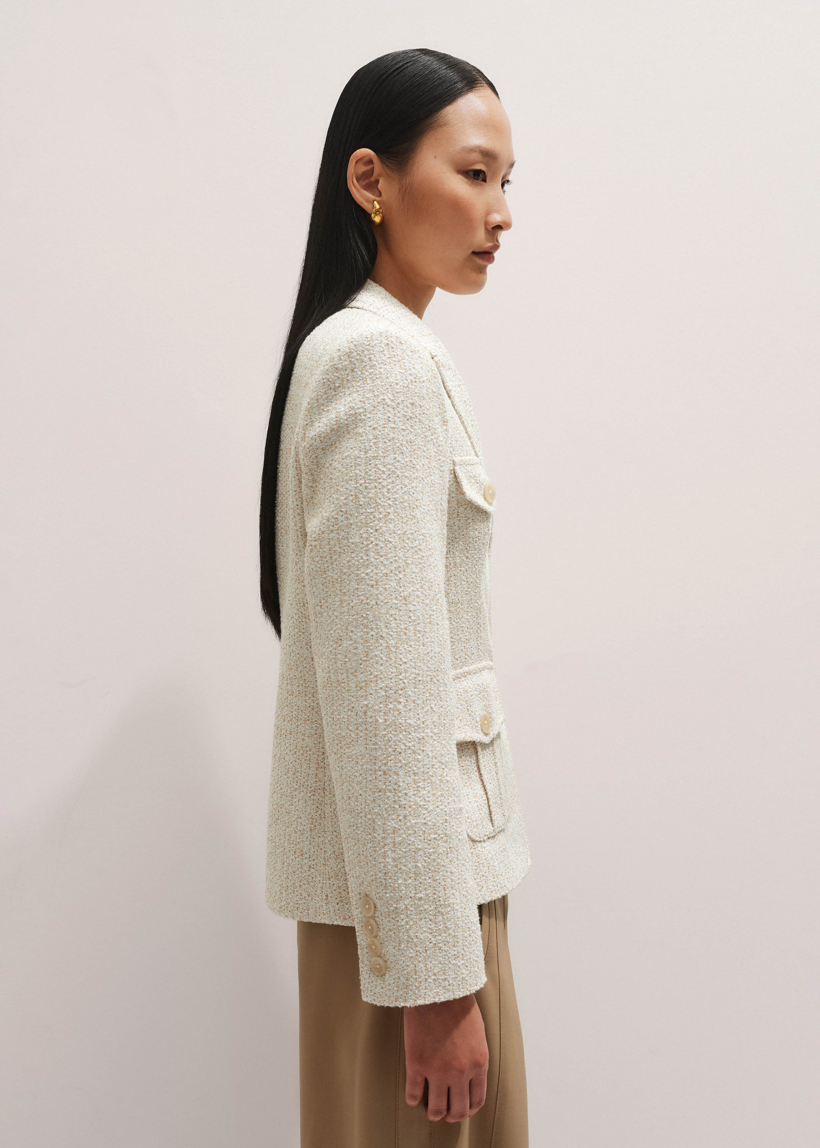 【GENERAL IDEA】Boucle Tweed Knit Jacket IVORY The Range: Ivory Boucle Jackets | Capitol Hill Style