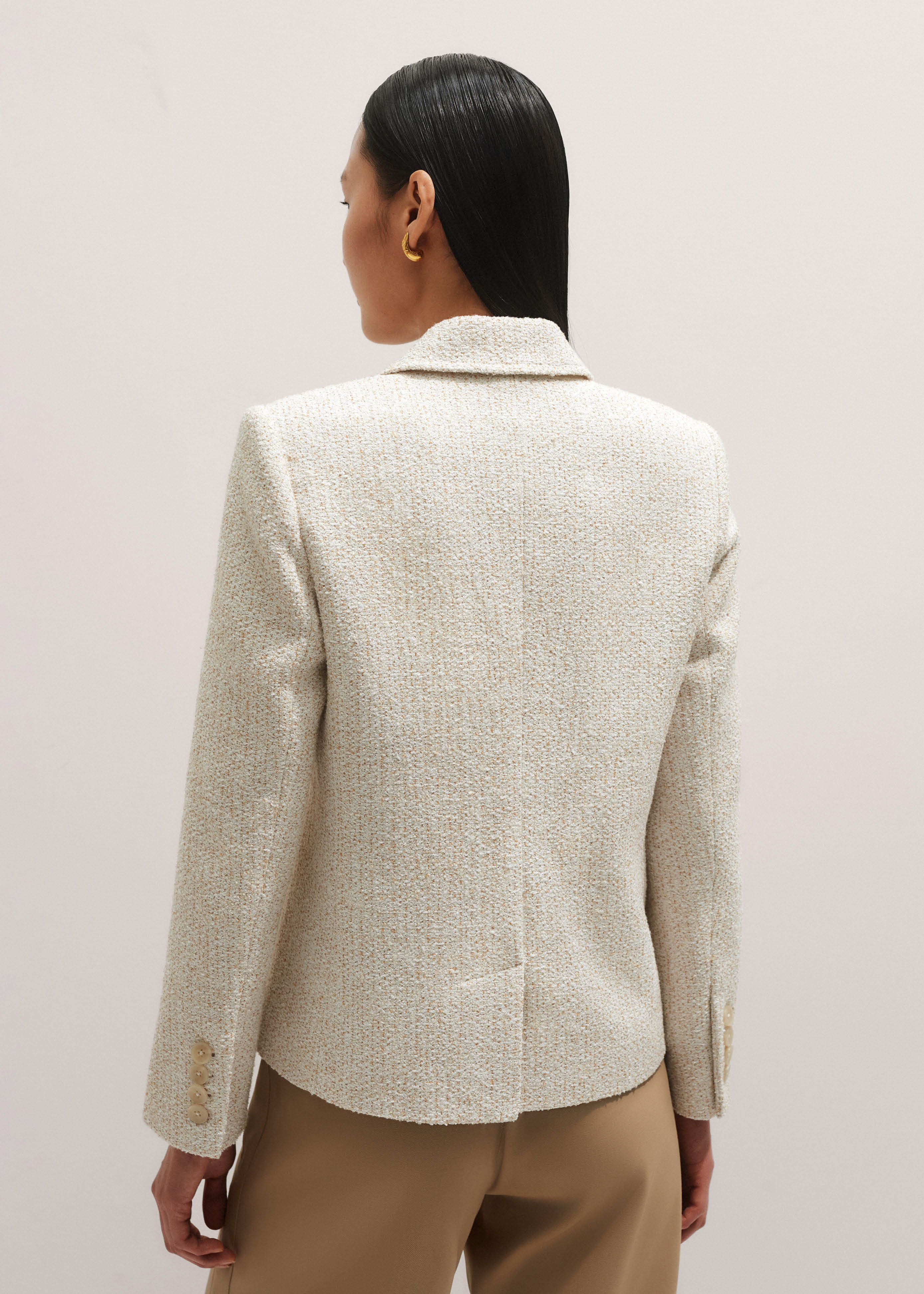Women's Ivory Bouclé Contour Jacket | ME+EM