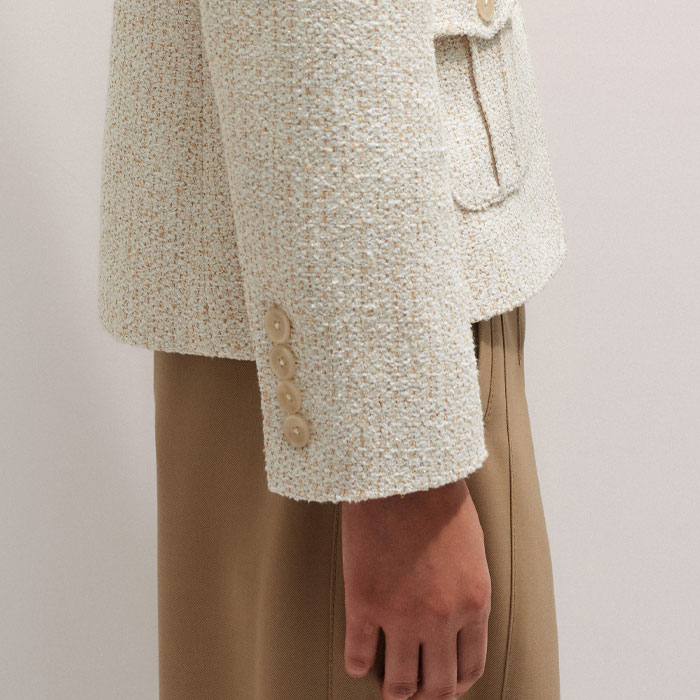 Women's Ivory Bouclé Contour Jacket | ME+EM