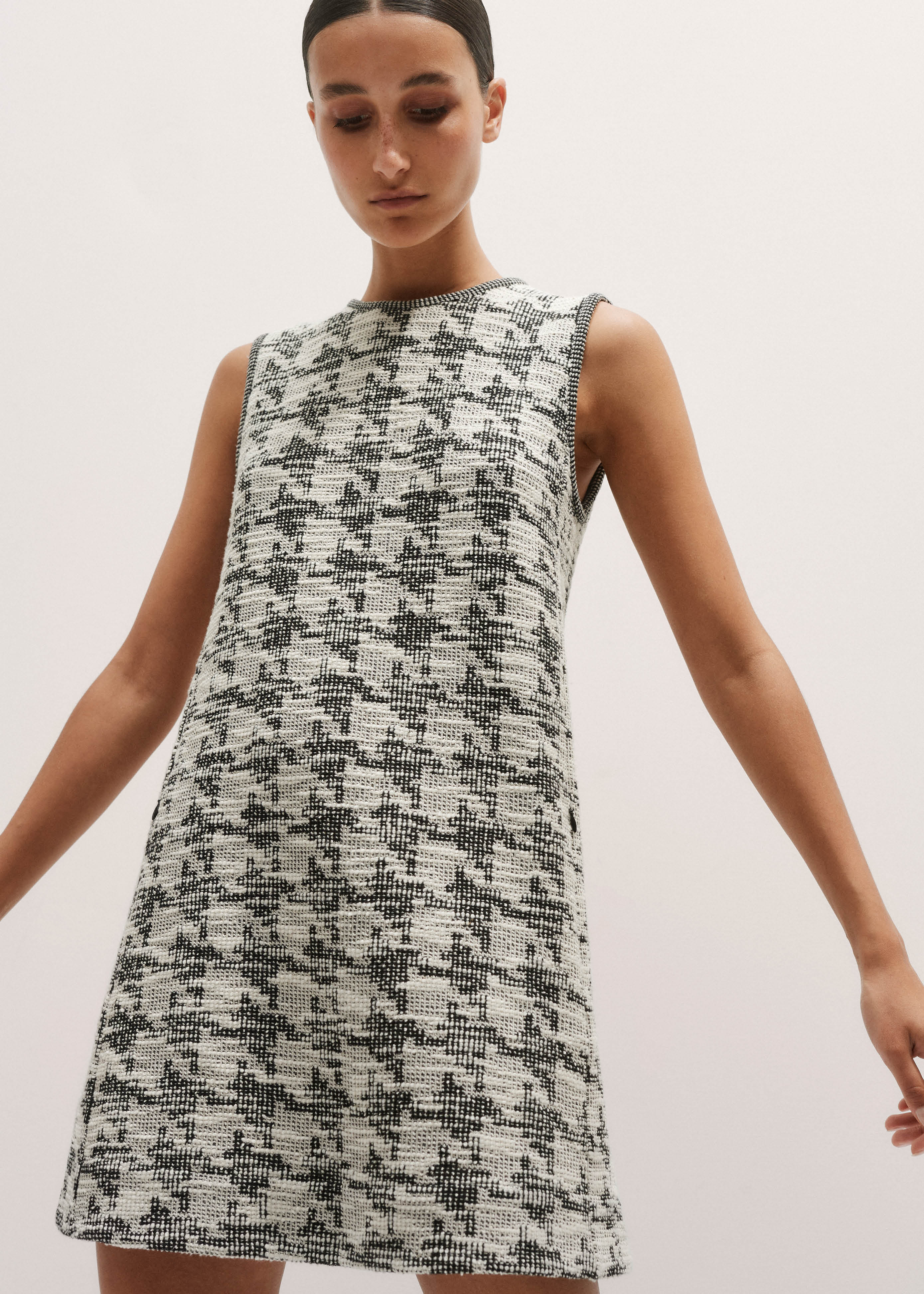 Women's Black Travel Tweed Mini Dress | ME+EM