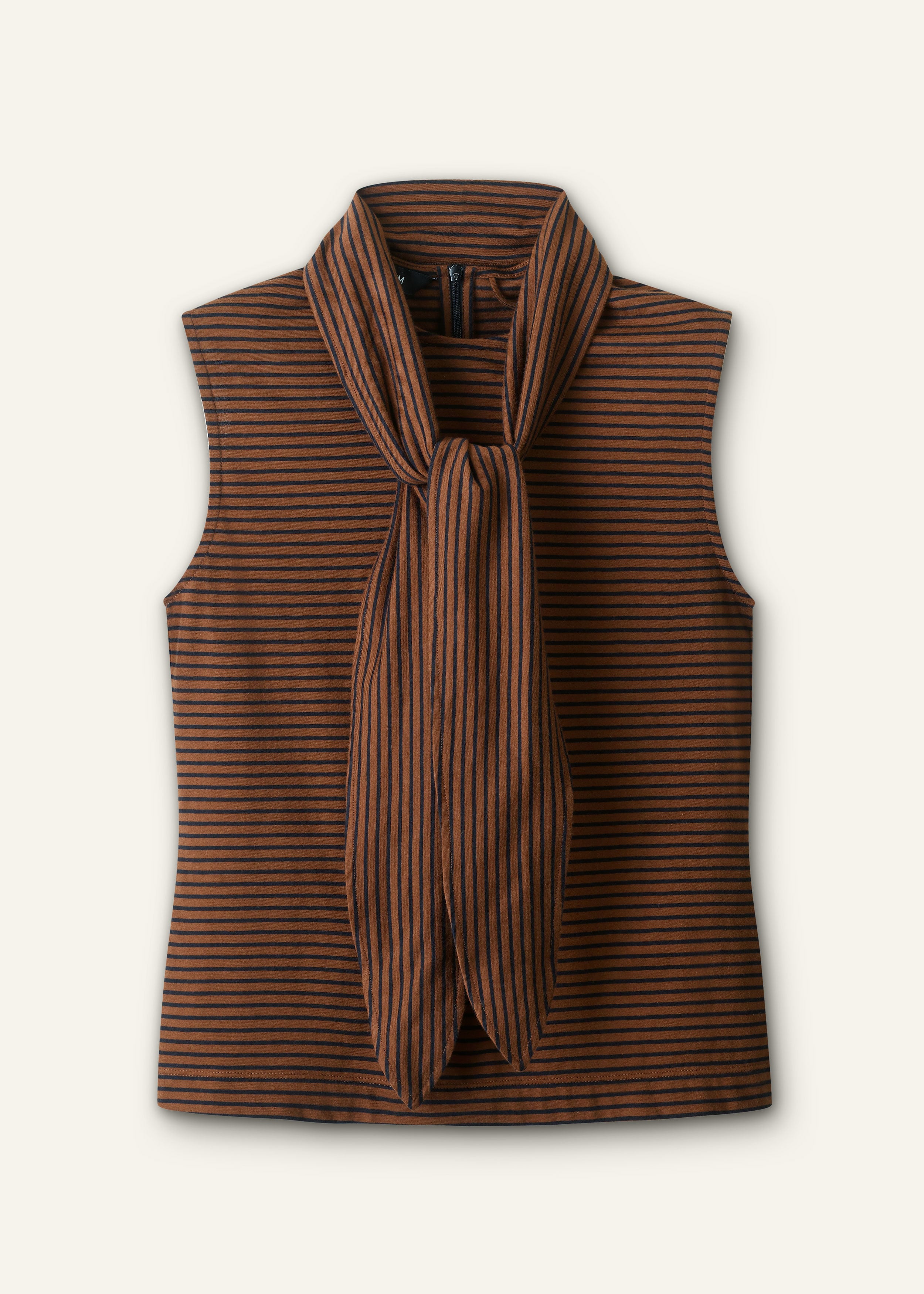 ME+EM Scarf Neck Tank in Pecan Brown/Black