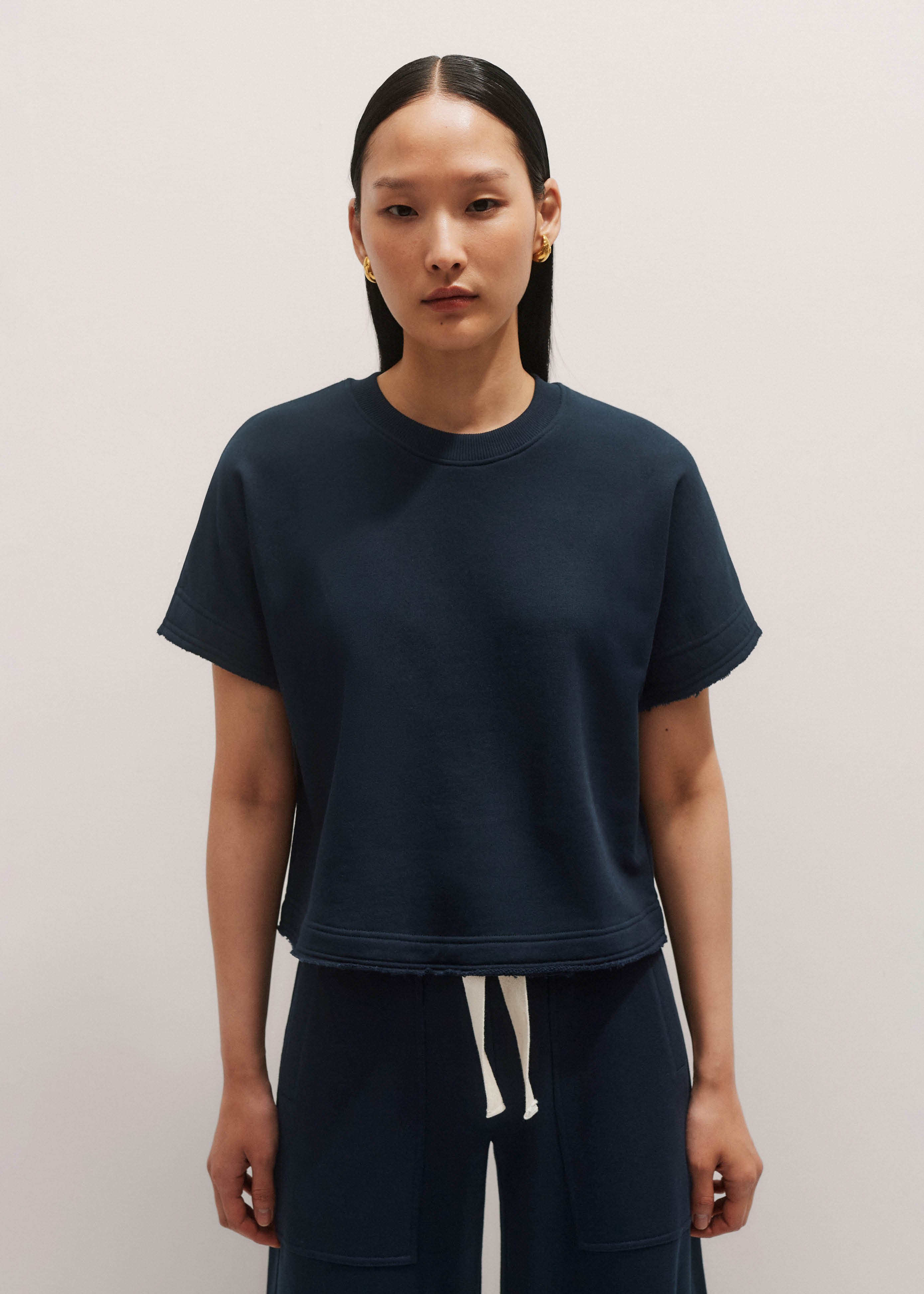 トップス STILL BY HAND SILKETE COTTON SWEAT NAVY 26758_3a00895d44-