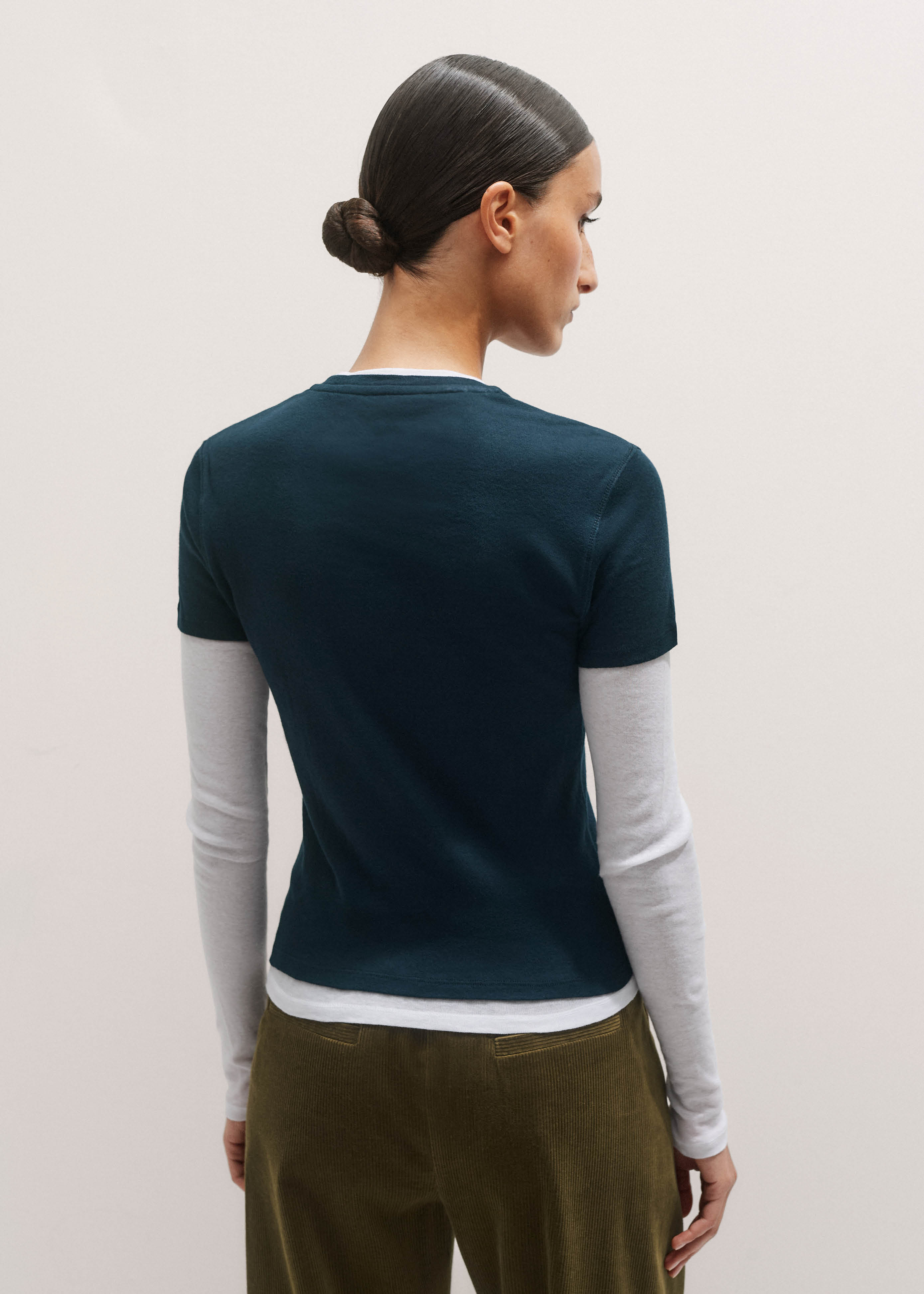 MIESROHE シアーベルベットコンパクトTshirt Navy T-SHIRTS from nanamica NEW YORK