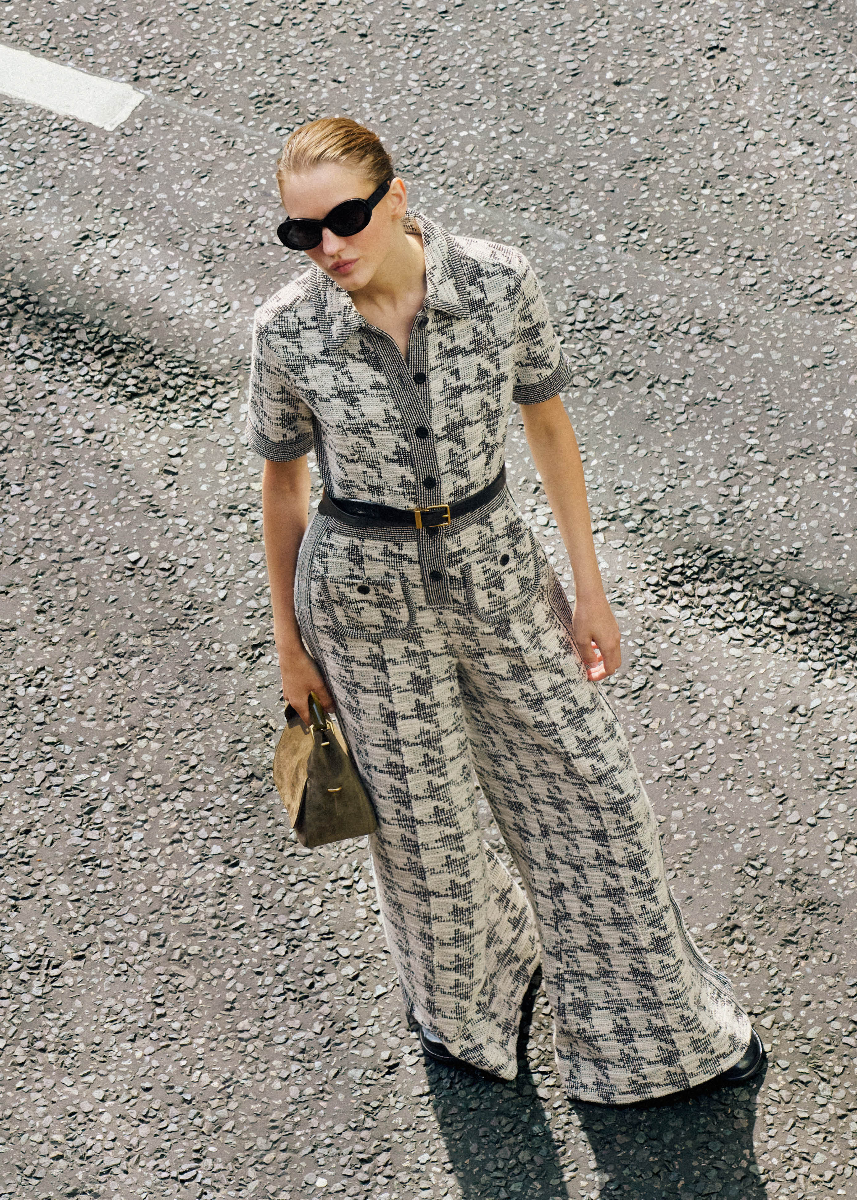 パンツ emiriawiz Classical tweed tuck pants L'AGENCE Livvy Houndstooth Tweed High-Rise Straight-Leg